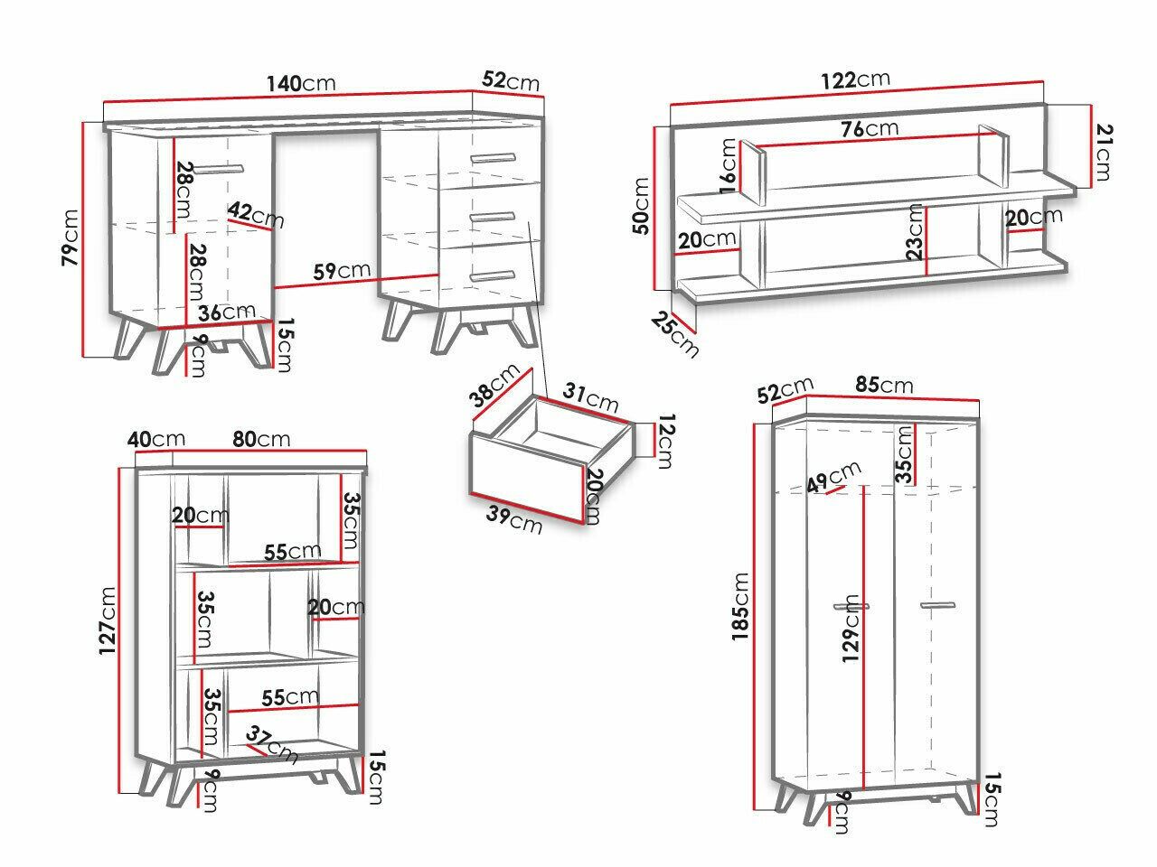 Комплект за домашен офис Sorvera 114