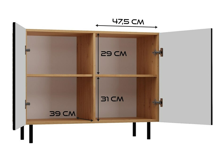 Шкаф Romseru 101 (Черен + Artisan дъб)