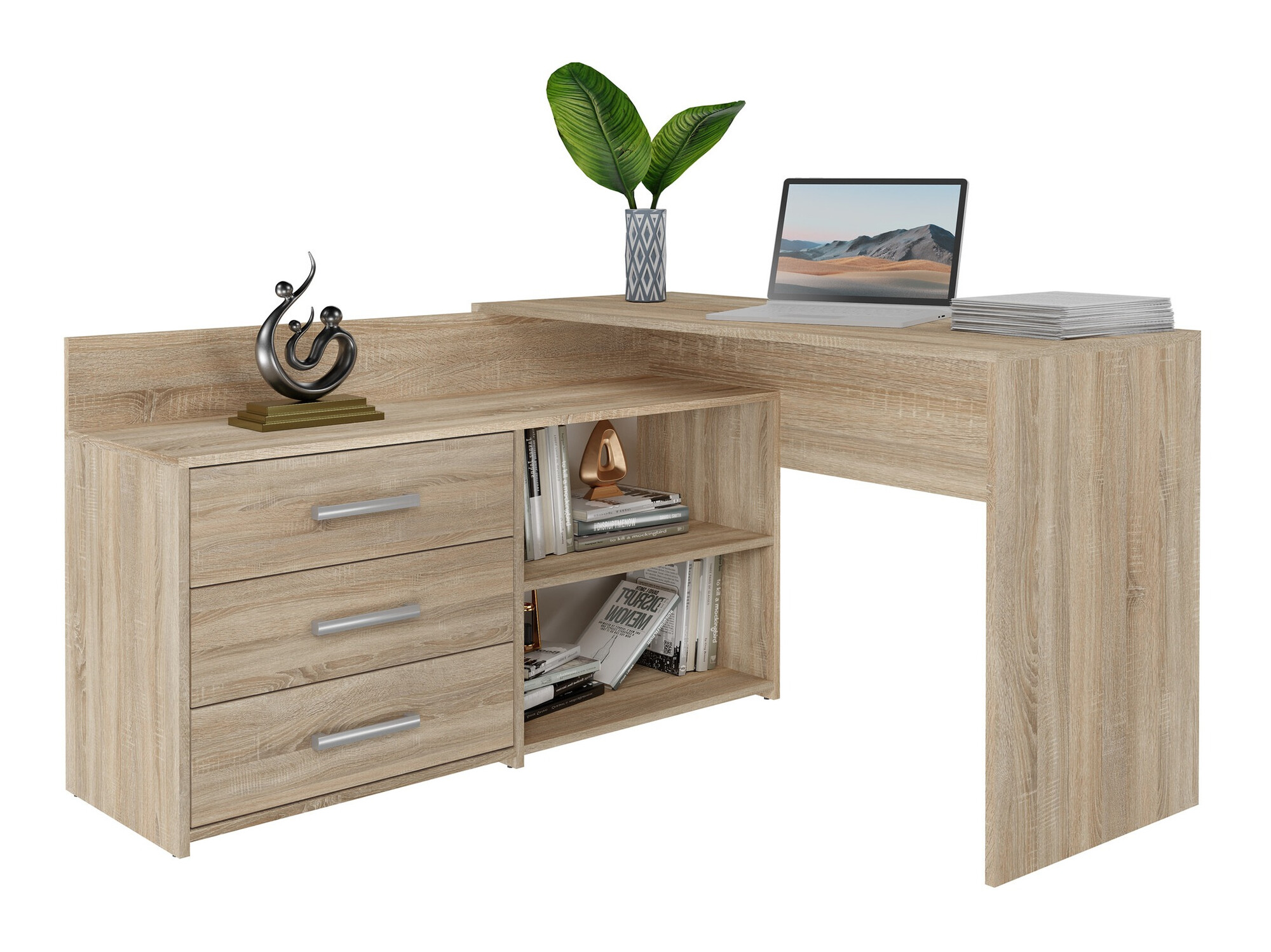 Ъглово офис бюро Mandeville 131 (Сонома дъб)