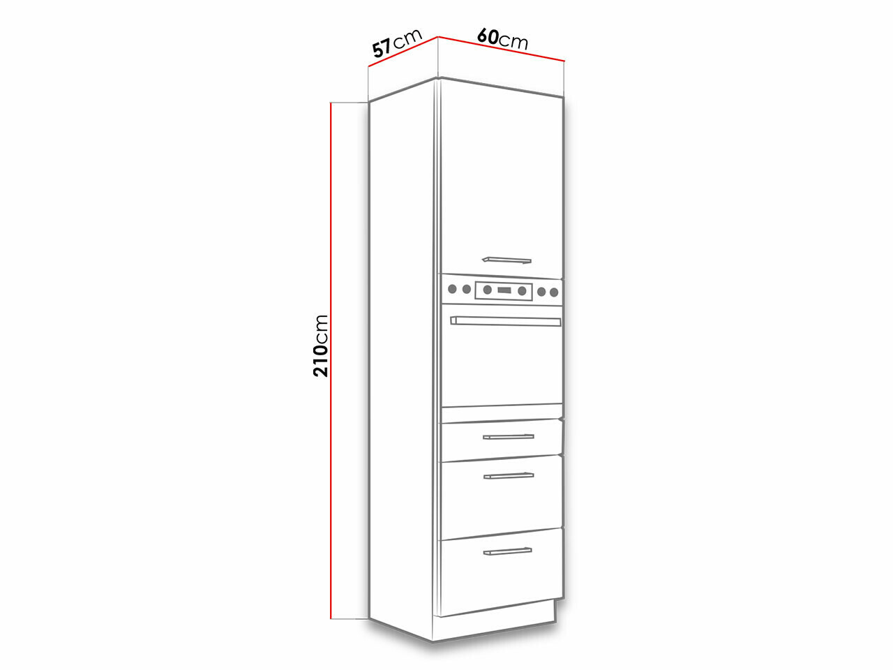 Модулен шкаф за вградени уреди Wood Dark 122