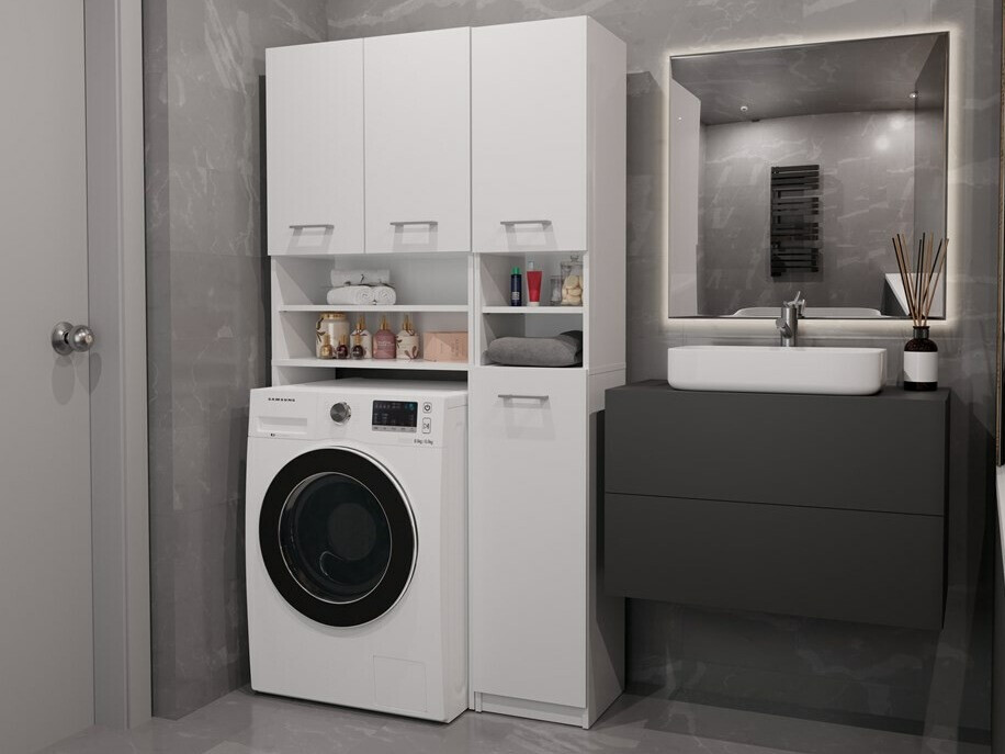 Шкаф за баня Mandeville 128 (Бял)