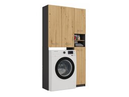 Шкаф за баня Mandeville 130 (Антрацит + Artisan дъб)