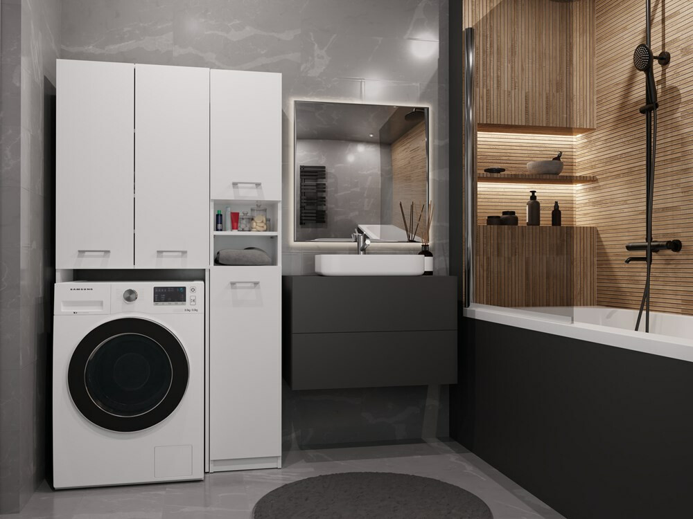 Шкаф за баня Mandeville 130 (Бял)