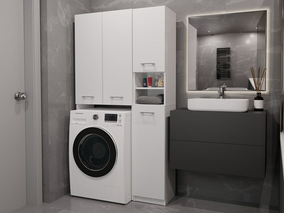 Шкаф за баня Mandeville 130 (Бял)