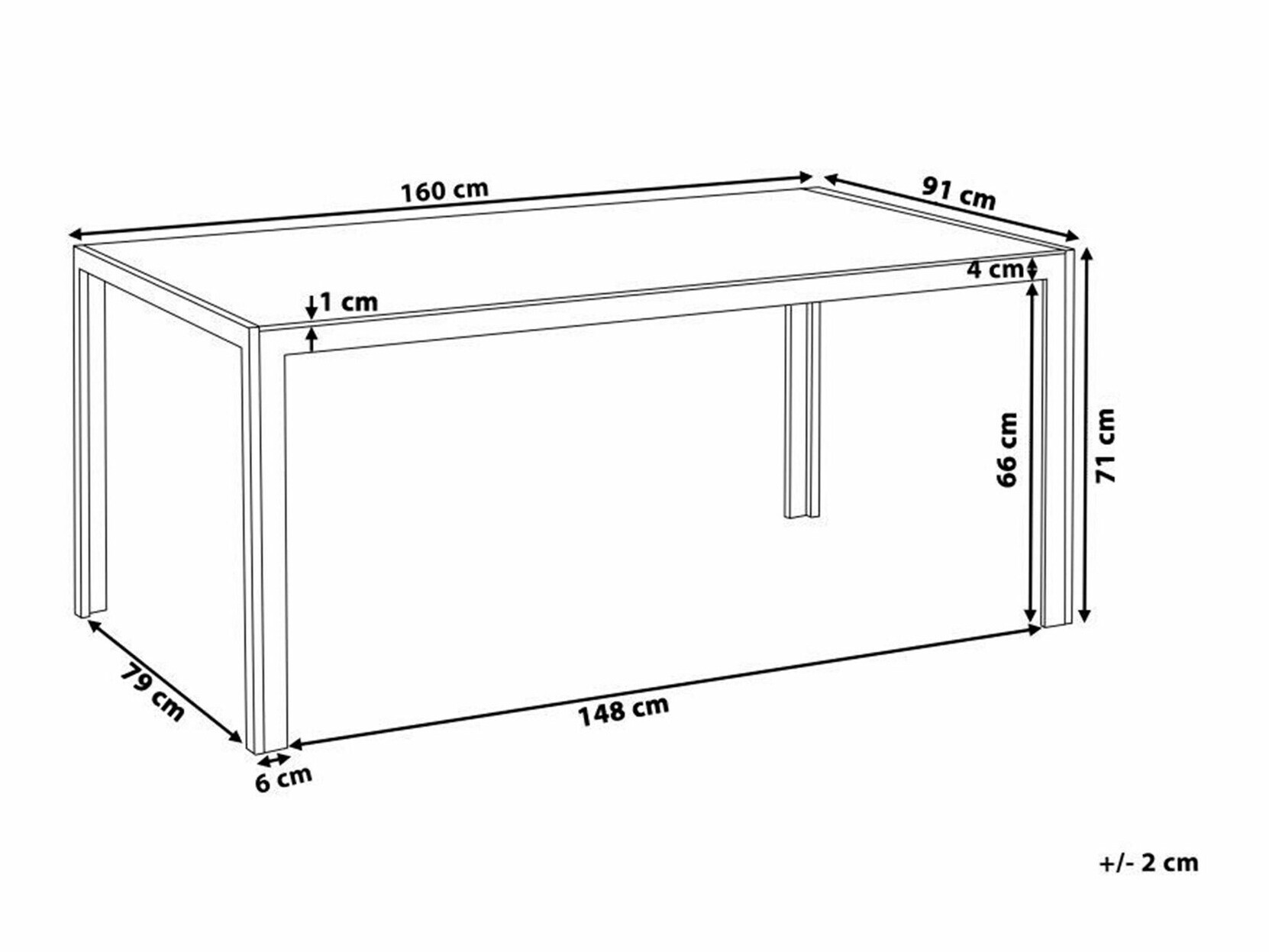 Градинска маса Berwyn 1969 (Черен)