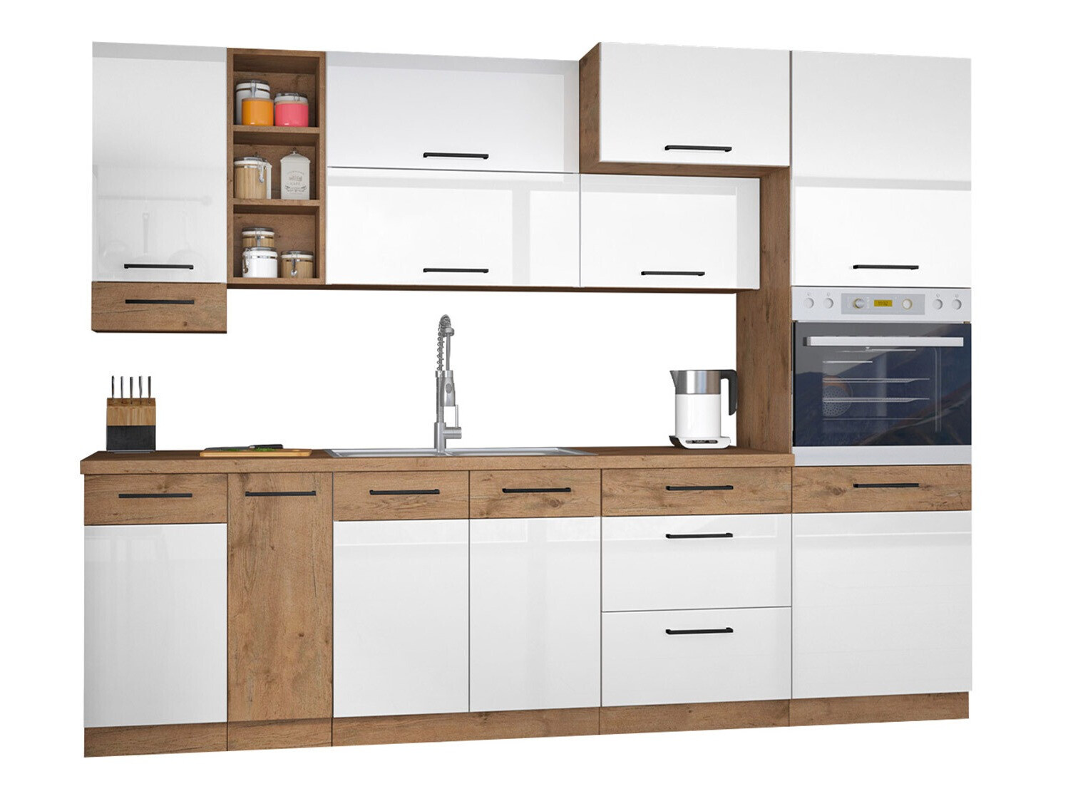 Модулен кухненски комплект Wood White 137