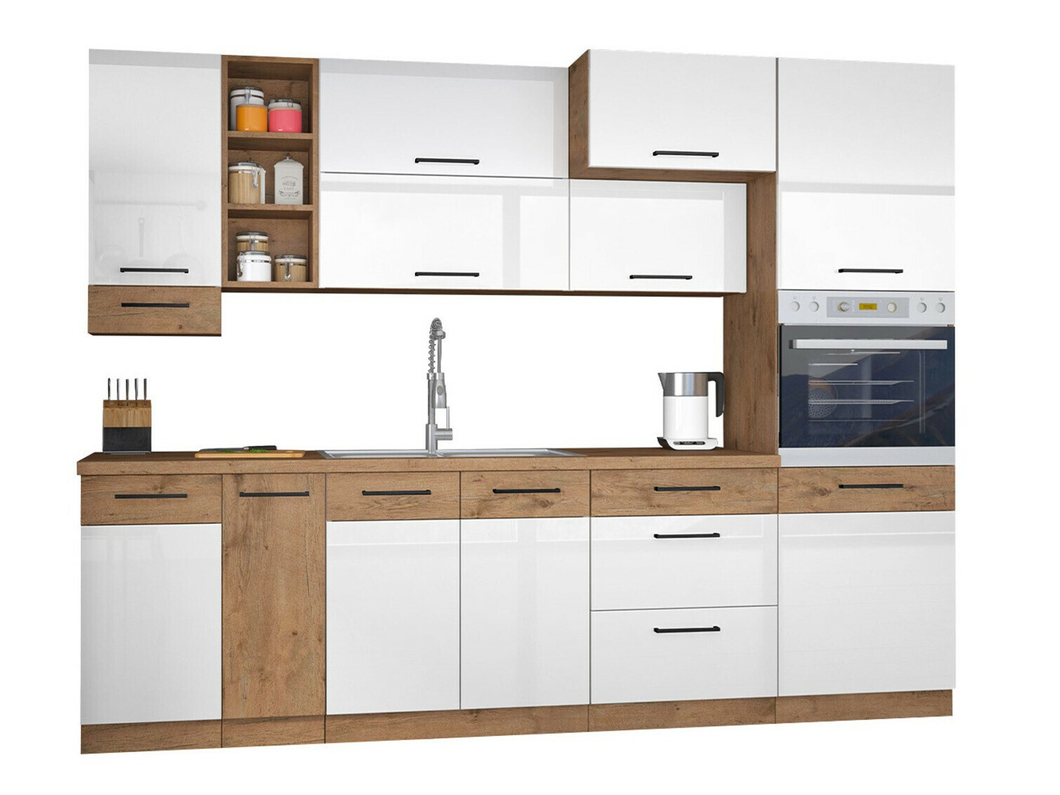 Модулен кухненски комплект Wood White 137
