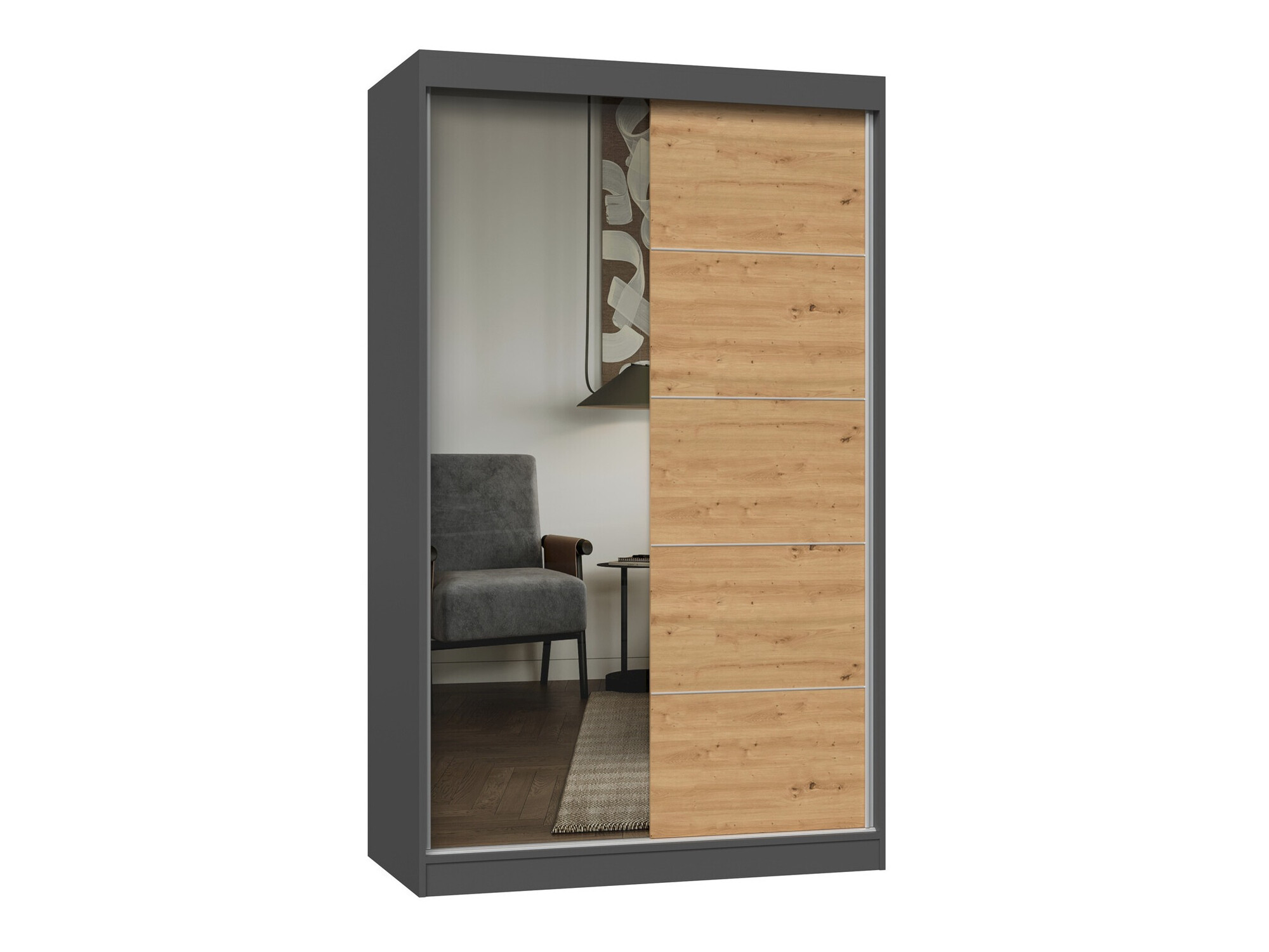 Гардероб Mandeville 157 (Антрацит + Artisan дъб)