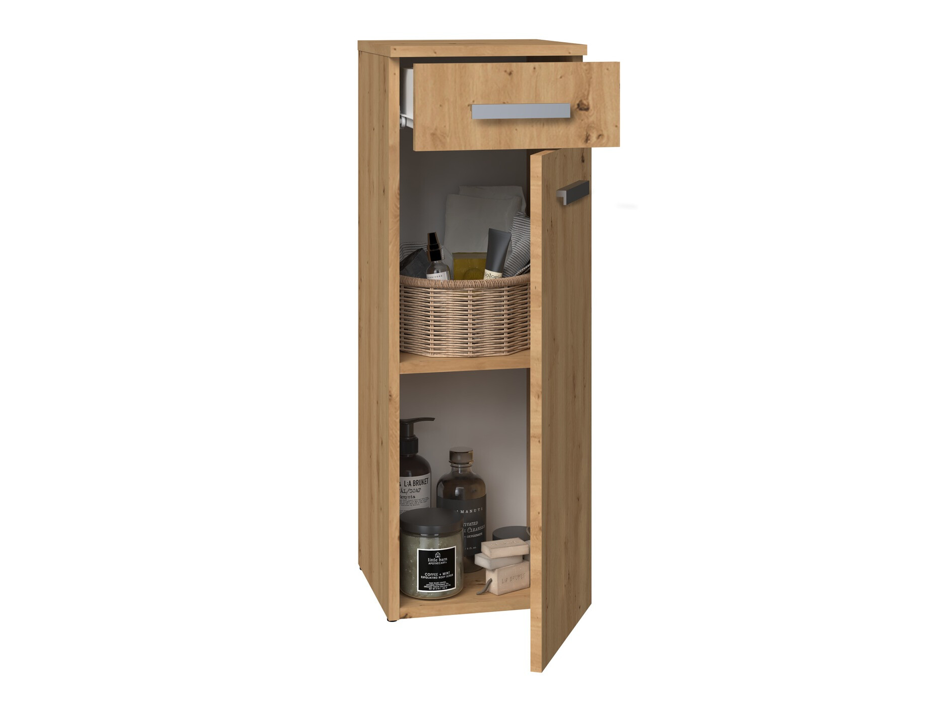Стоящ шкаф за баня Nolmaru 109 (Artisan дъб)