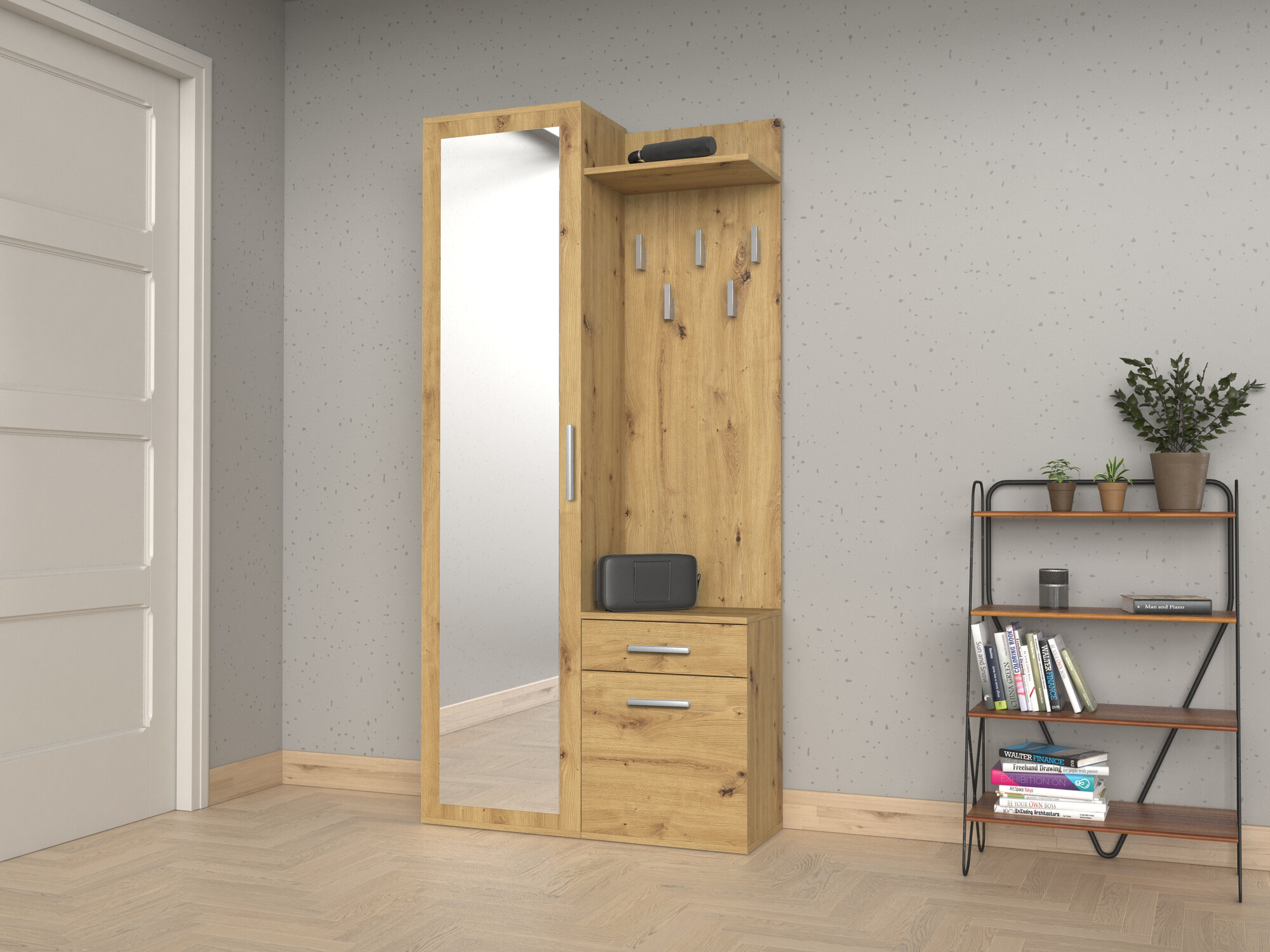 Комплект за антре Mandeville 129 (Artisan дъб)