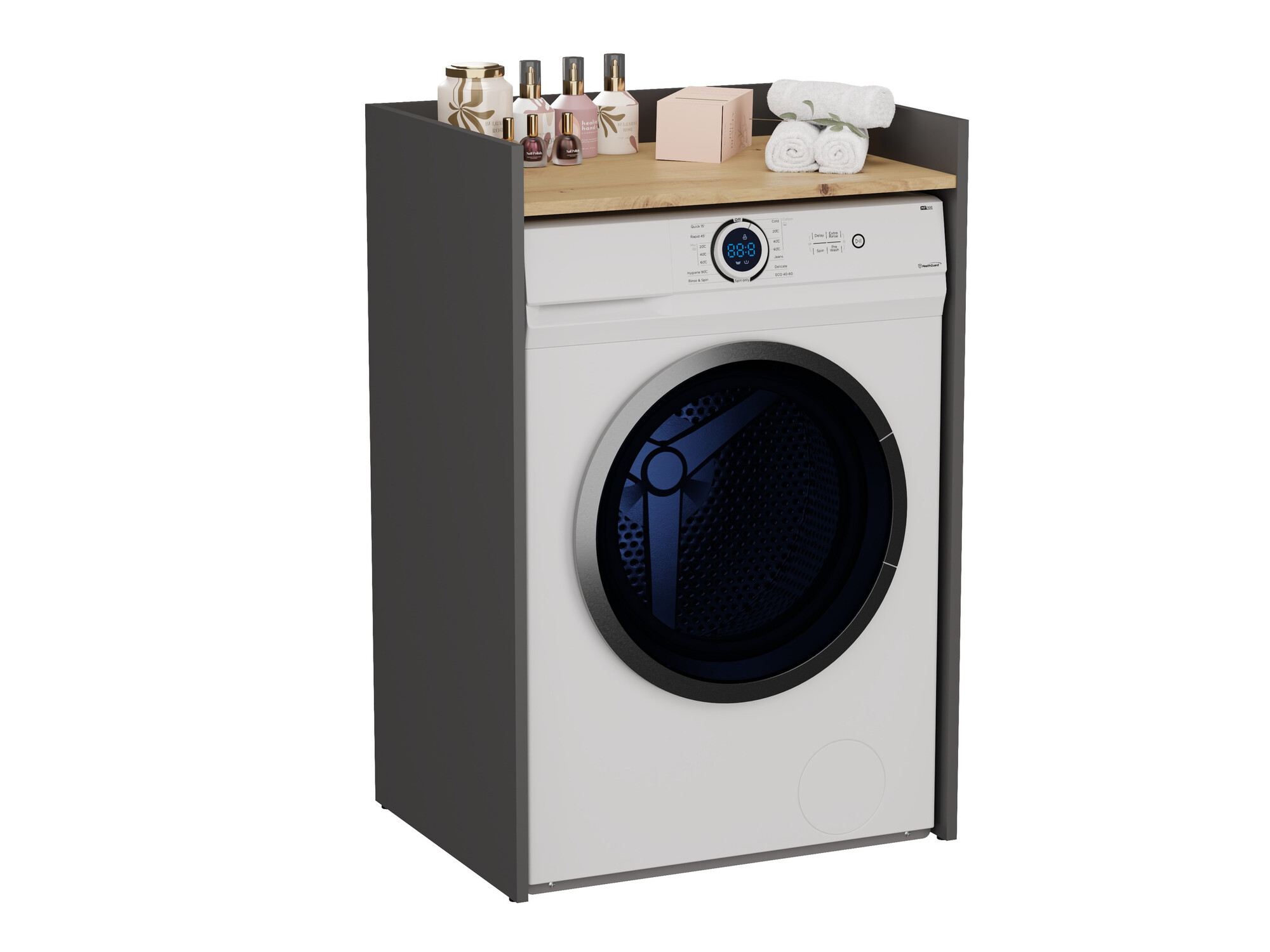 Стоящ шкаф за баня Balelbo 102 (Антрацит + Artisan дъб)