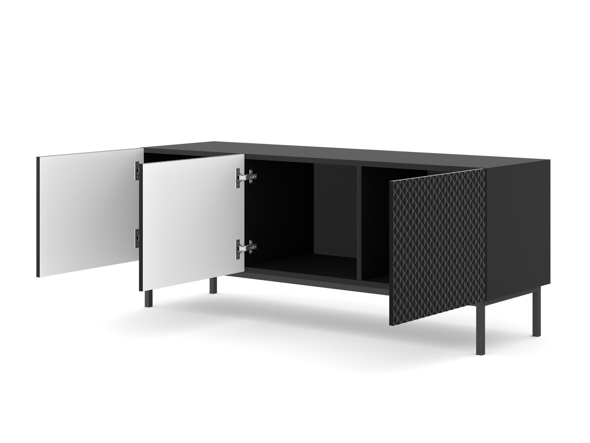 ТВ шкаф Odelomu 101 (Черен + Черен гланц)