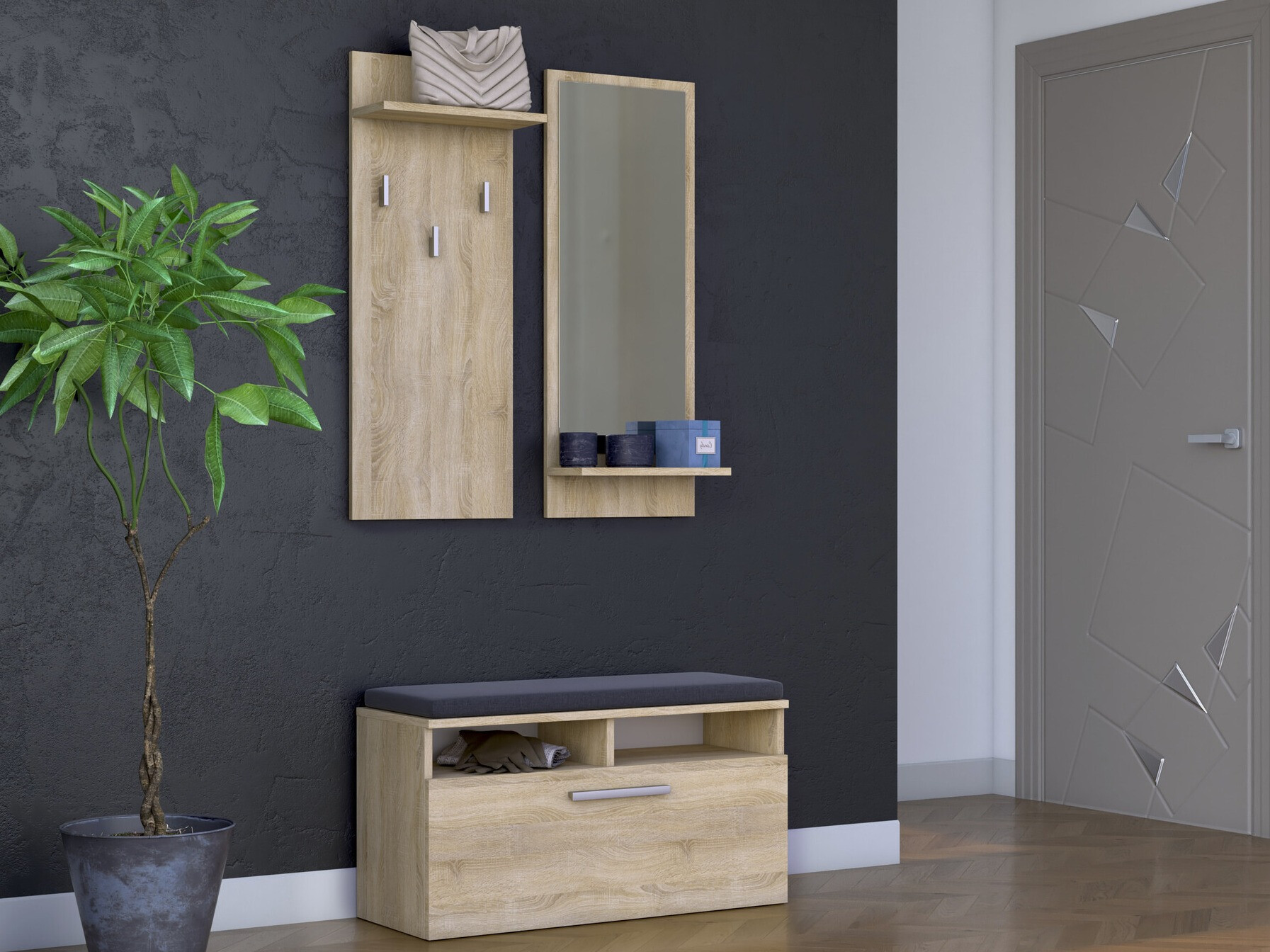 Комплект за антре Mandeville 190 (Сонома дъб)