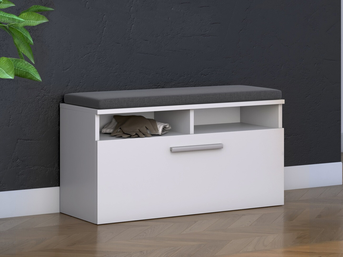 Шкаф за обувки Mandeville 189 (Бял)