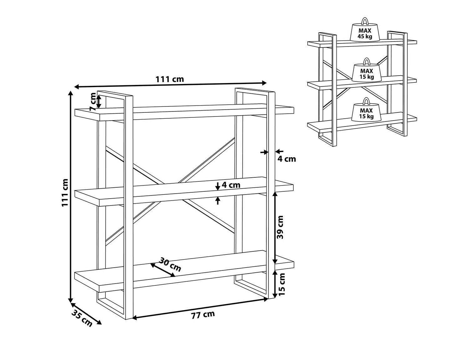 Етажерка Berwyn 506 (Тъмно дърво)