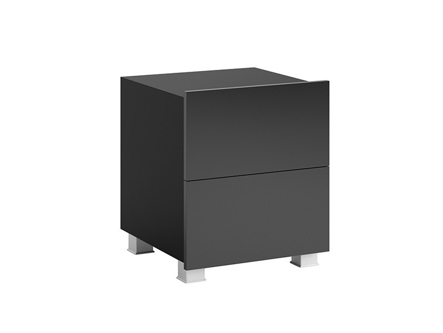 Нощно шкафче Tivdalu 127 (Черен + Черен гланц)