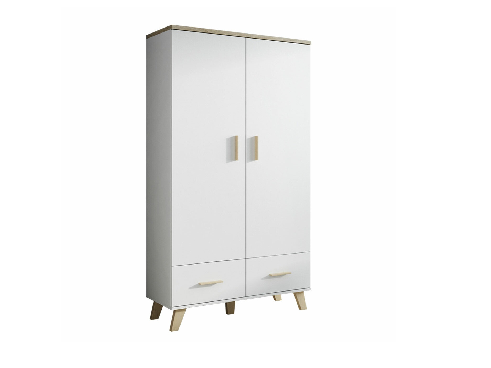 Гардероб Larfloi 111 (Бял + Сонома дъб)