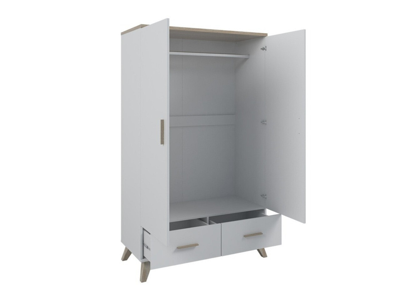 Гардероб Larfloi 111 (Бял + Сонома дъб)