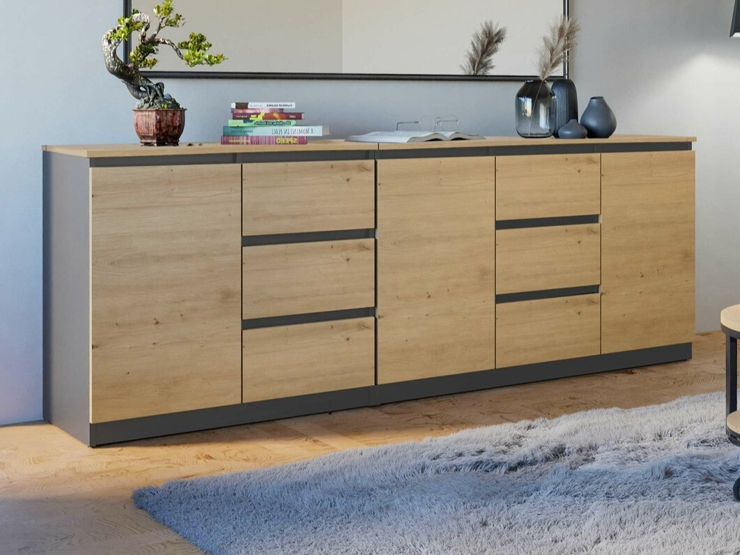 Скрин Elbvelu 109 (Антрацит + Artisan дъб)