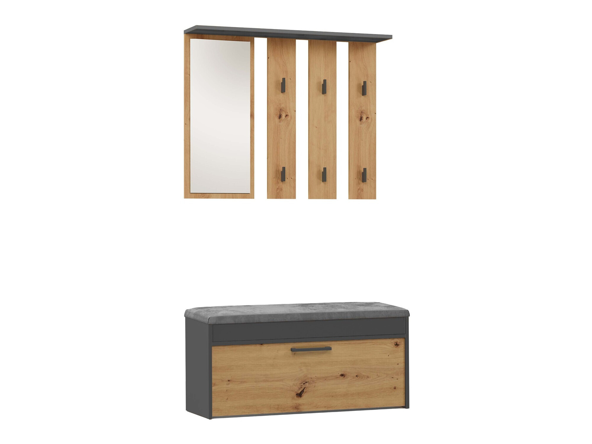 Комплект за антре Mandeville 218 (Антрацит + Artisan дъб)