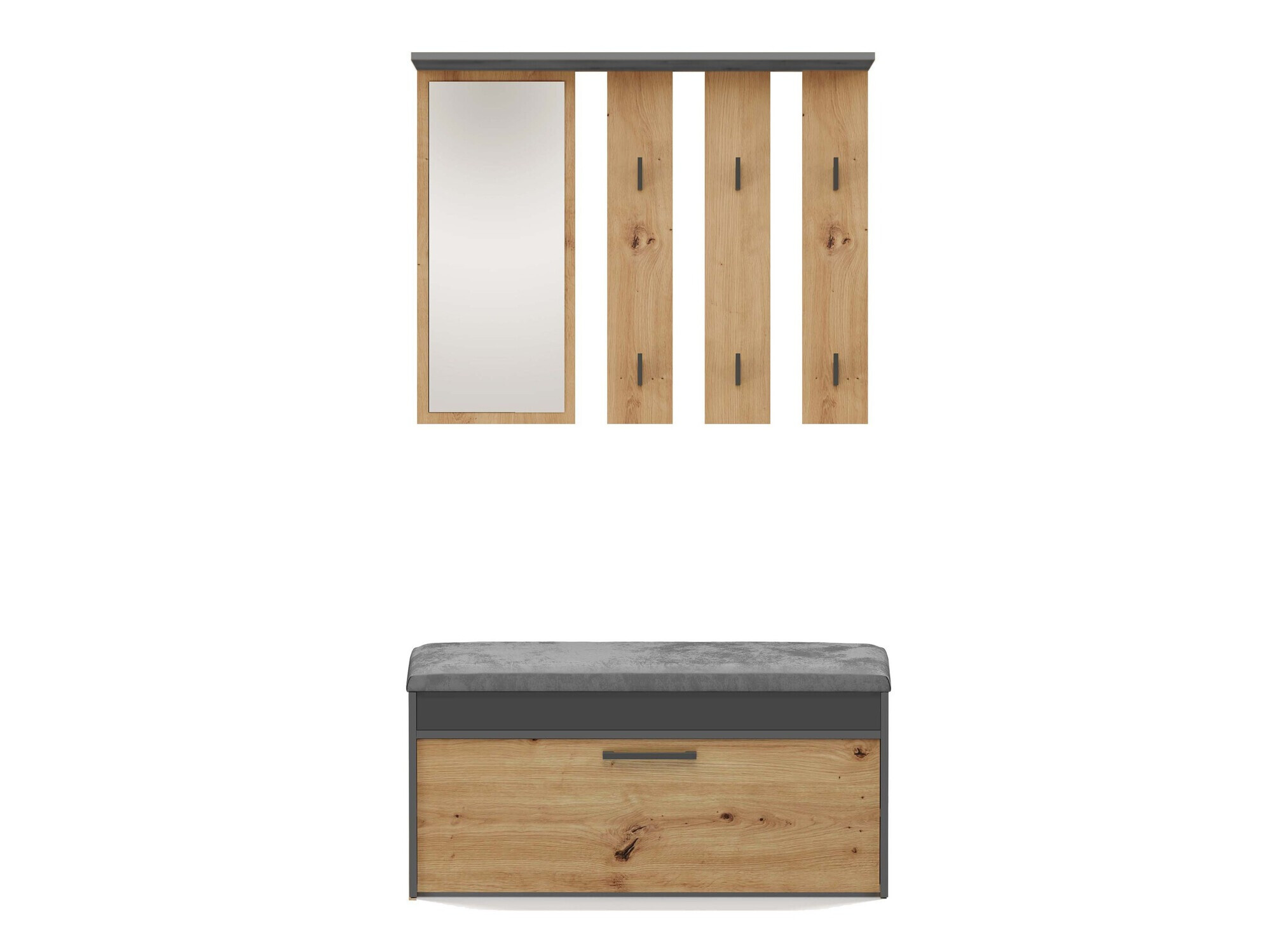 Комплект за антре Mandeville 218 (Антрацит + Artisan дъб)