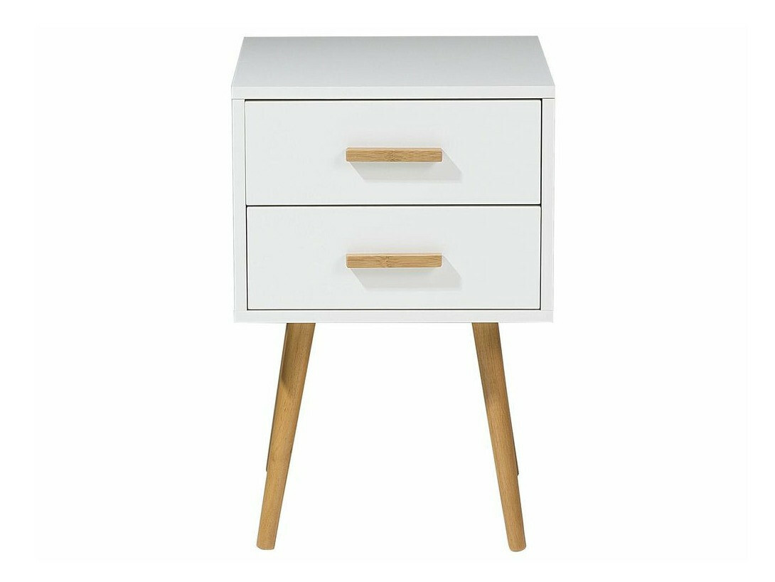 Нощно шкафче Berwyn 281 (Бял + Ярък дърво)
