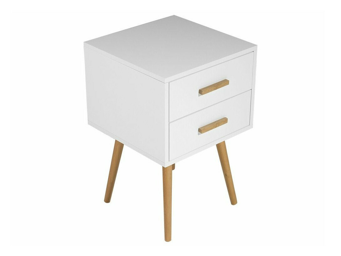 Нощно шкафче Berwyn 281 (Бял + Ярък дърво)