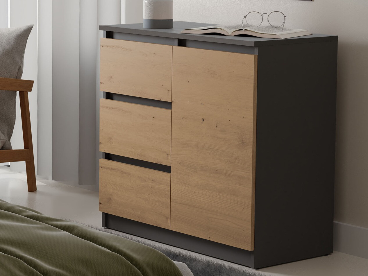 Скрин Elbvelu 110 (Антрацит + Artisan дъб)