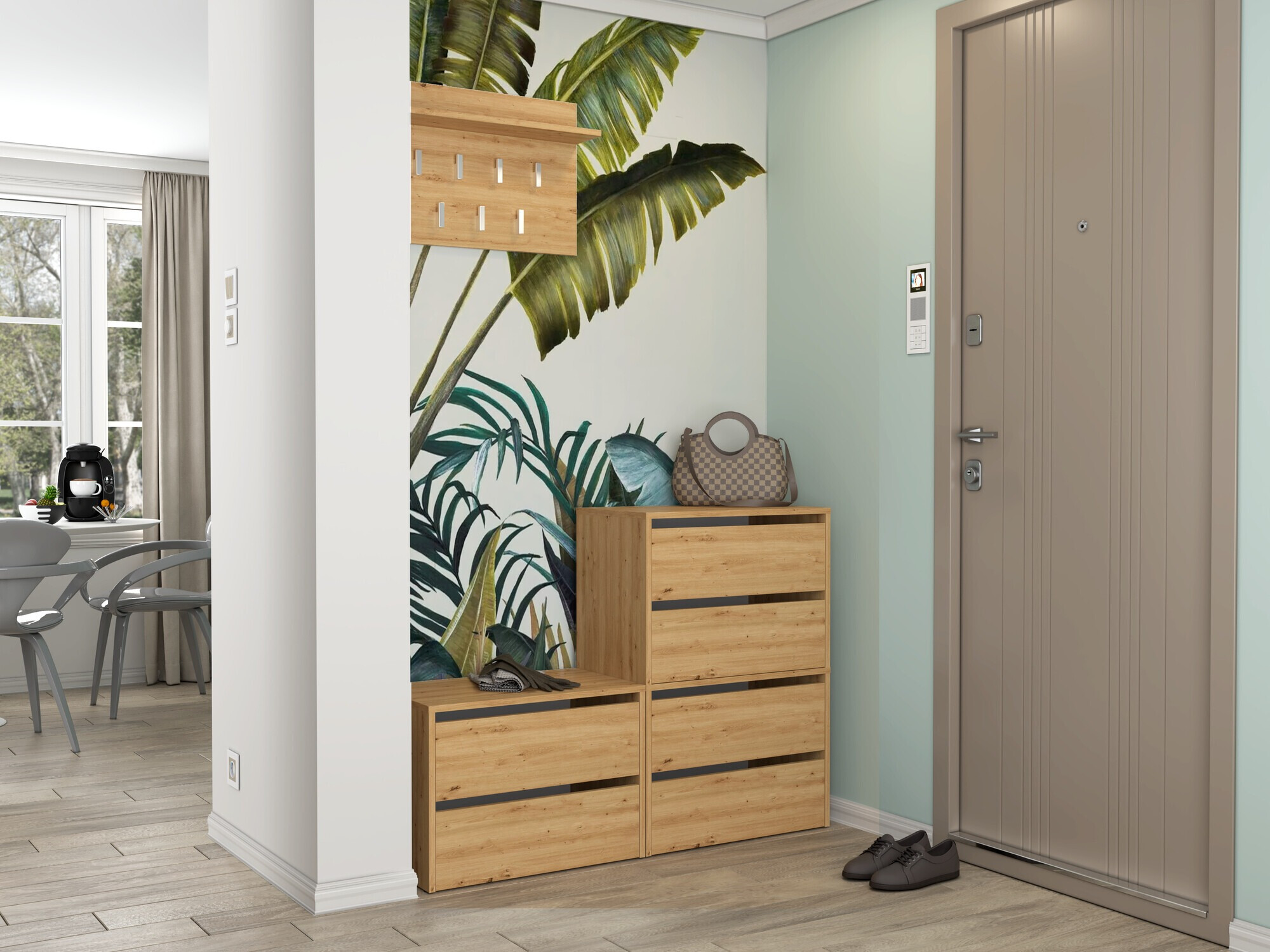 Шкаф за обувки Mandeville 223 (Artisan дъб)