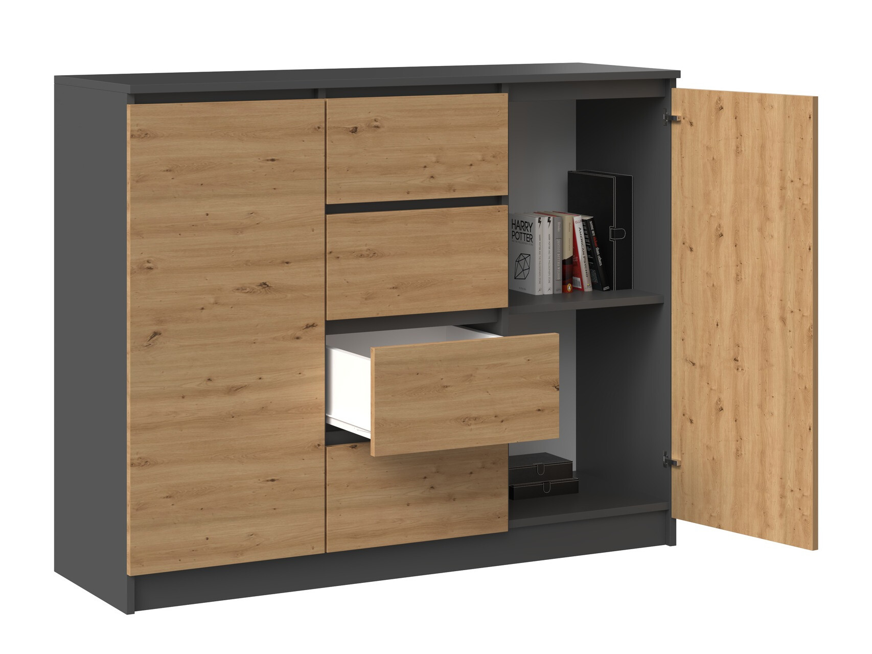 Скрин Elbvelu 113 (Антрацит + Artisan дъб)