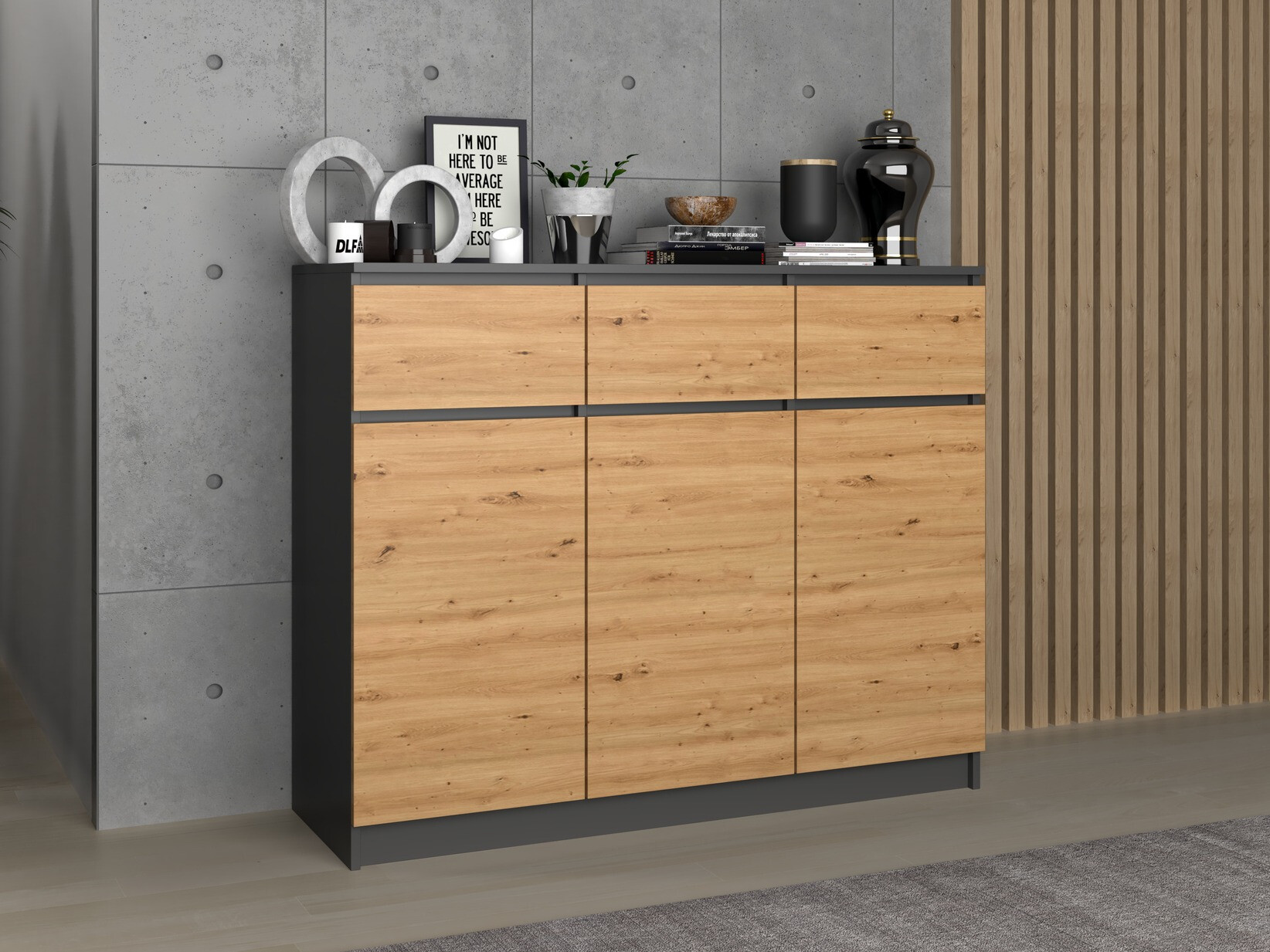 Скрин Elbvelu 115 (Антрацит + Artisan дъб)