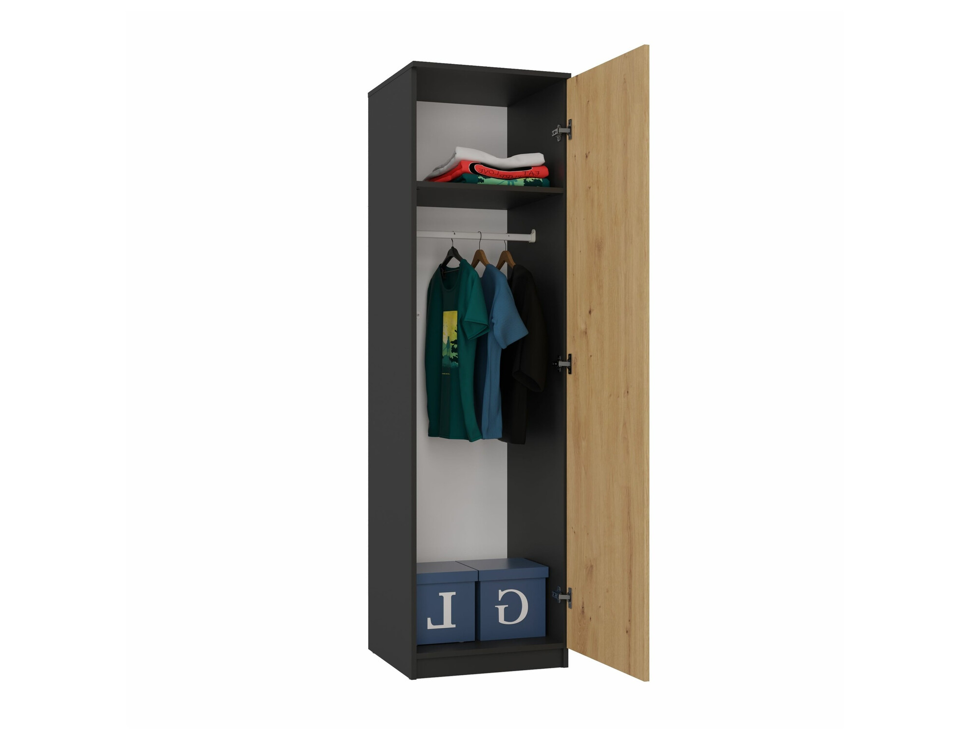 Гардероб Elbvelu 118 (Антрацит + Artisan дъб)