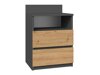 Нощно шкафче Elbvelu 119 (Антрацит + Artisan дъб)