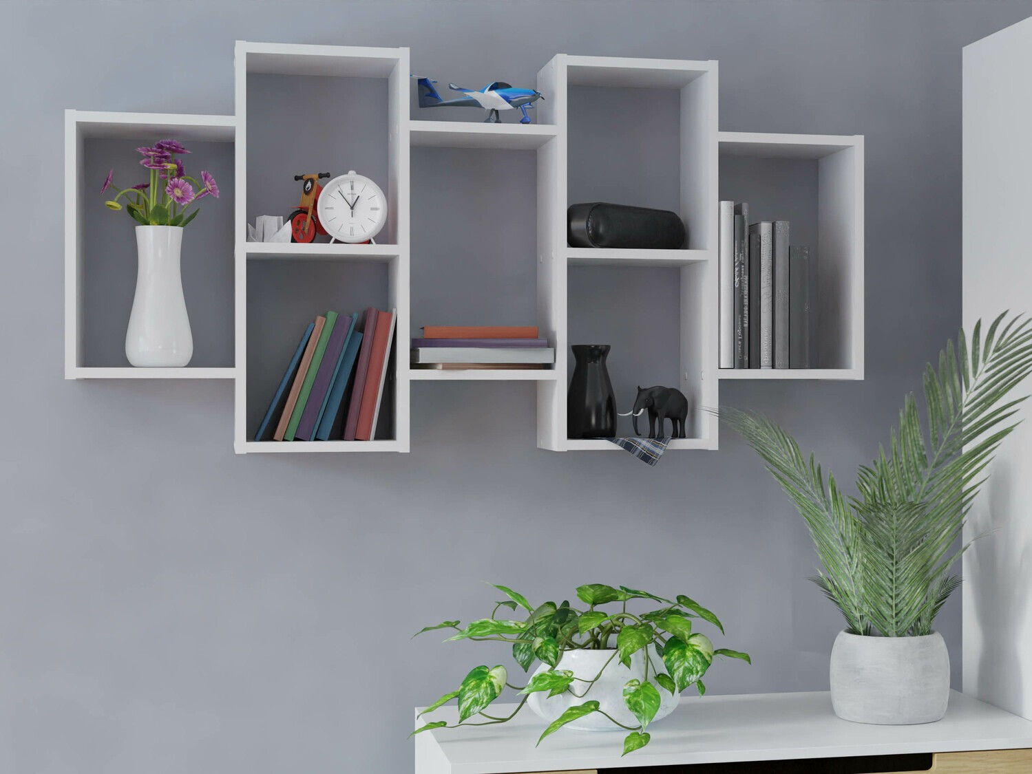 Стенна етажерка Mandeville 226 (Бял)