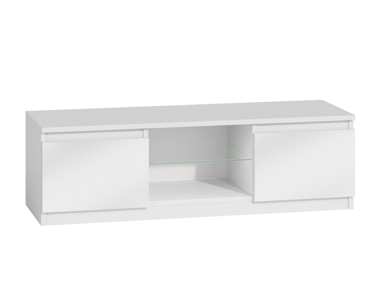 ТВ шкаф Elbvelu 126 (Бял + Бял гланц)
