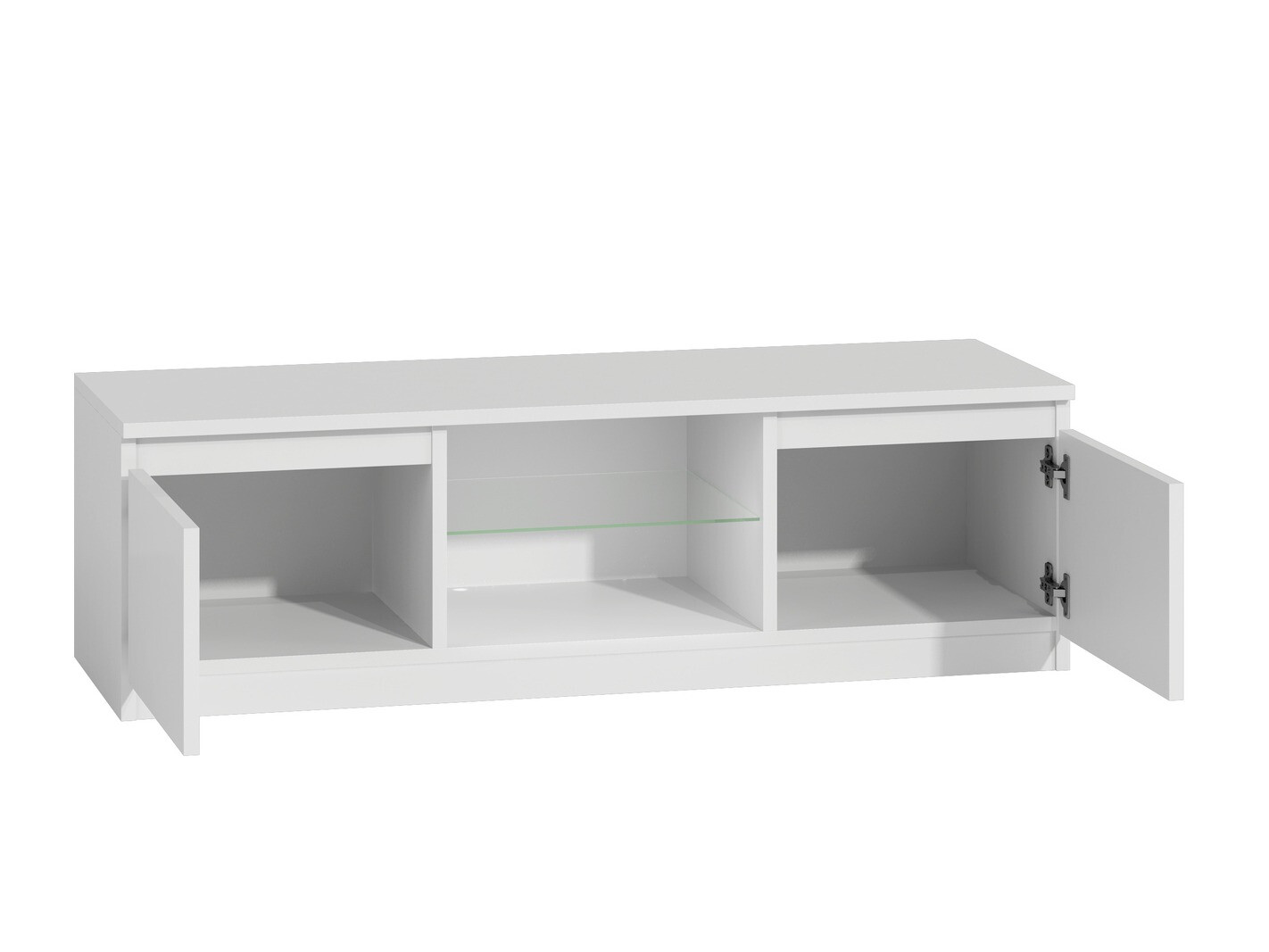 ТВ шкаф Elbvelu 126 (Бял + Бял гланц)