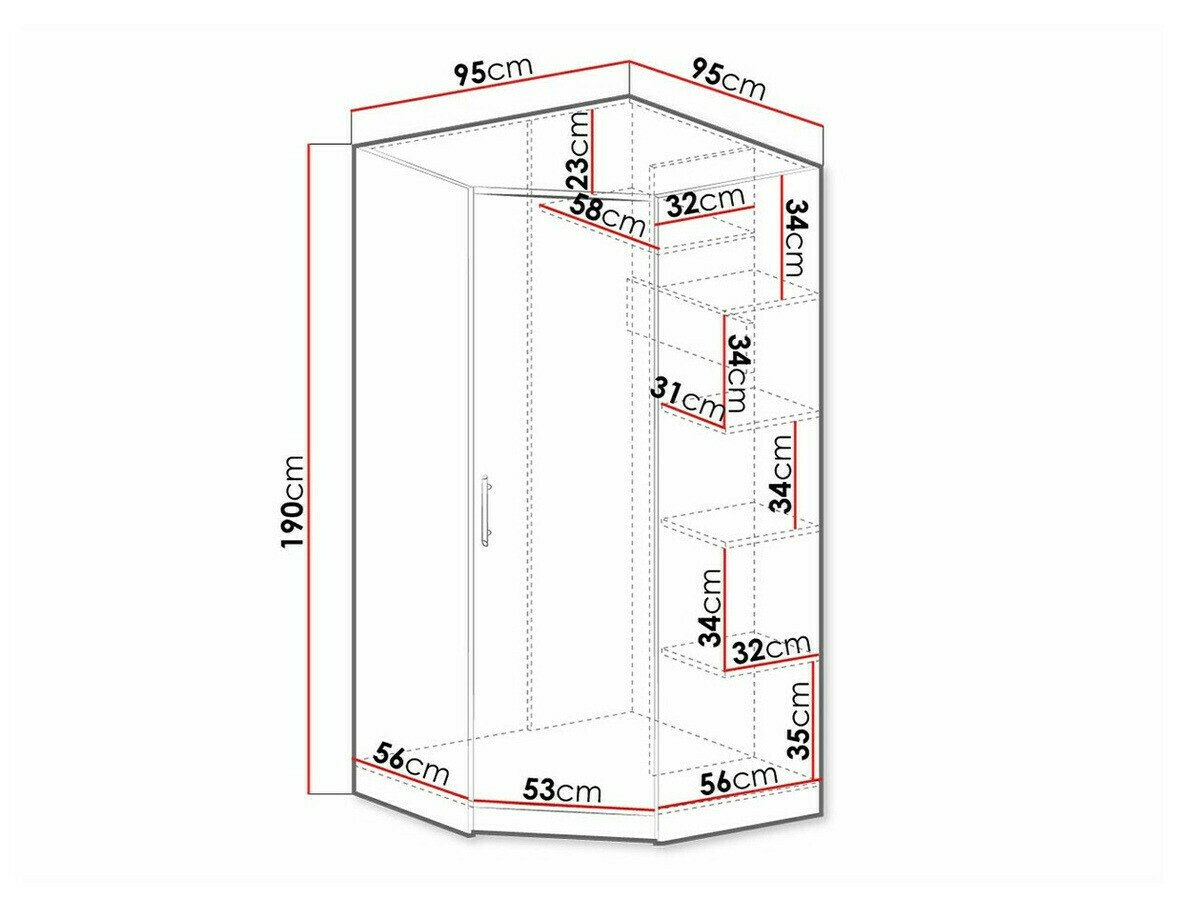 Ъглов гардероб Cavmero 106 (Artisan дъб)