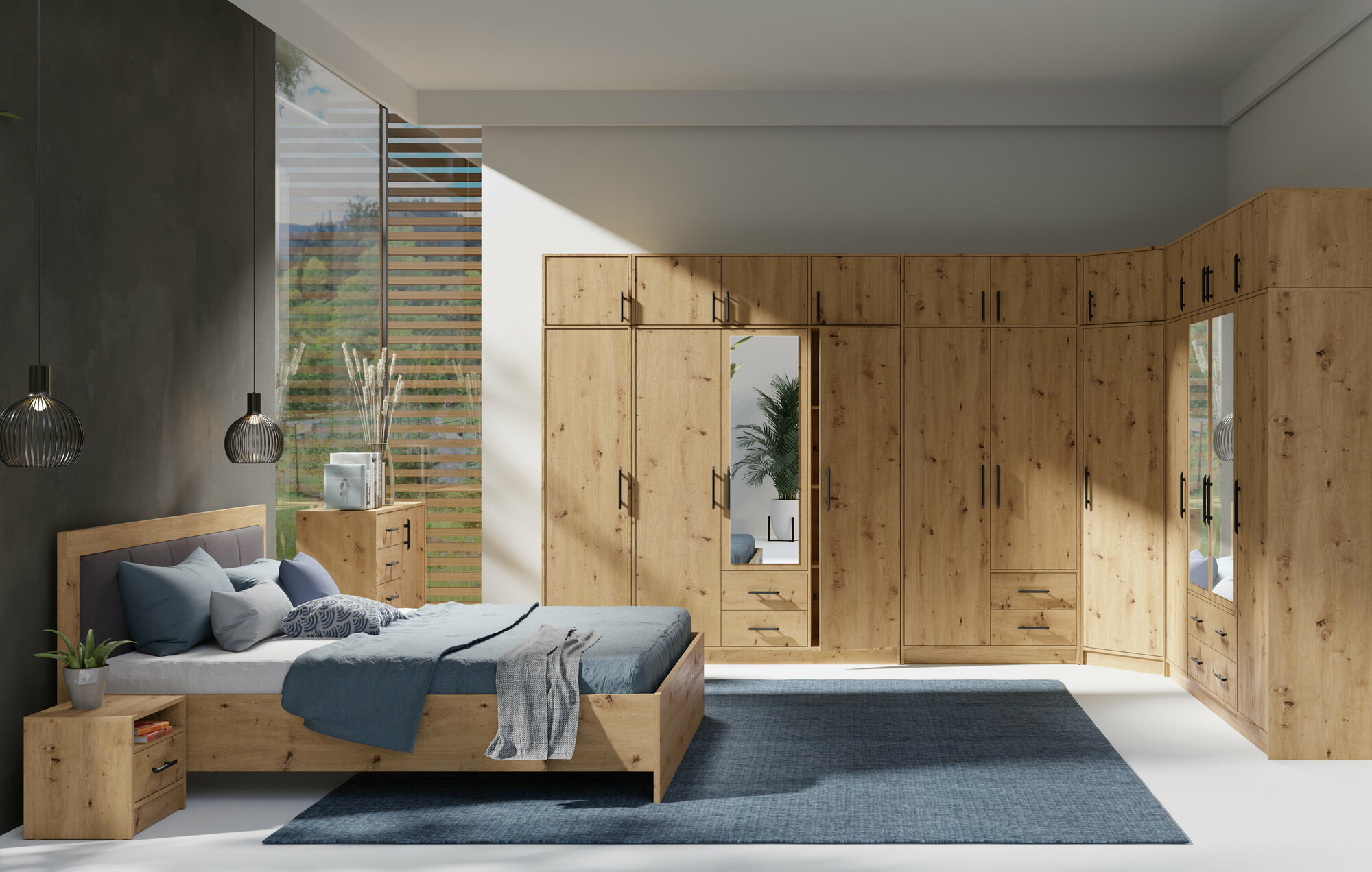 Ъглов гардероб Cavmero 106 (Artisan дъб)