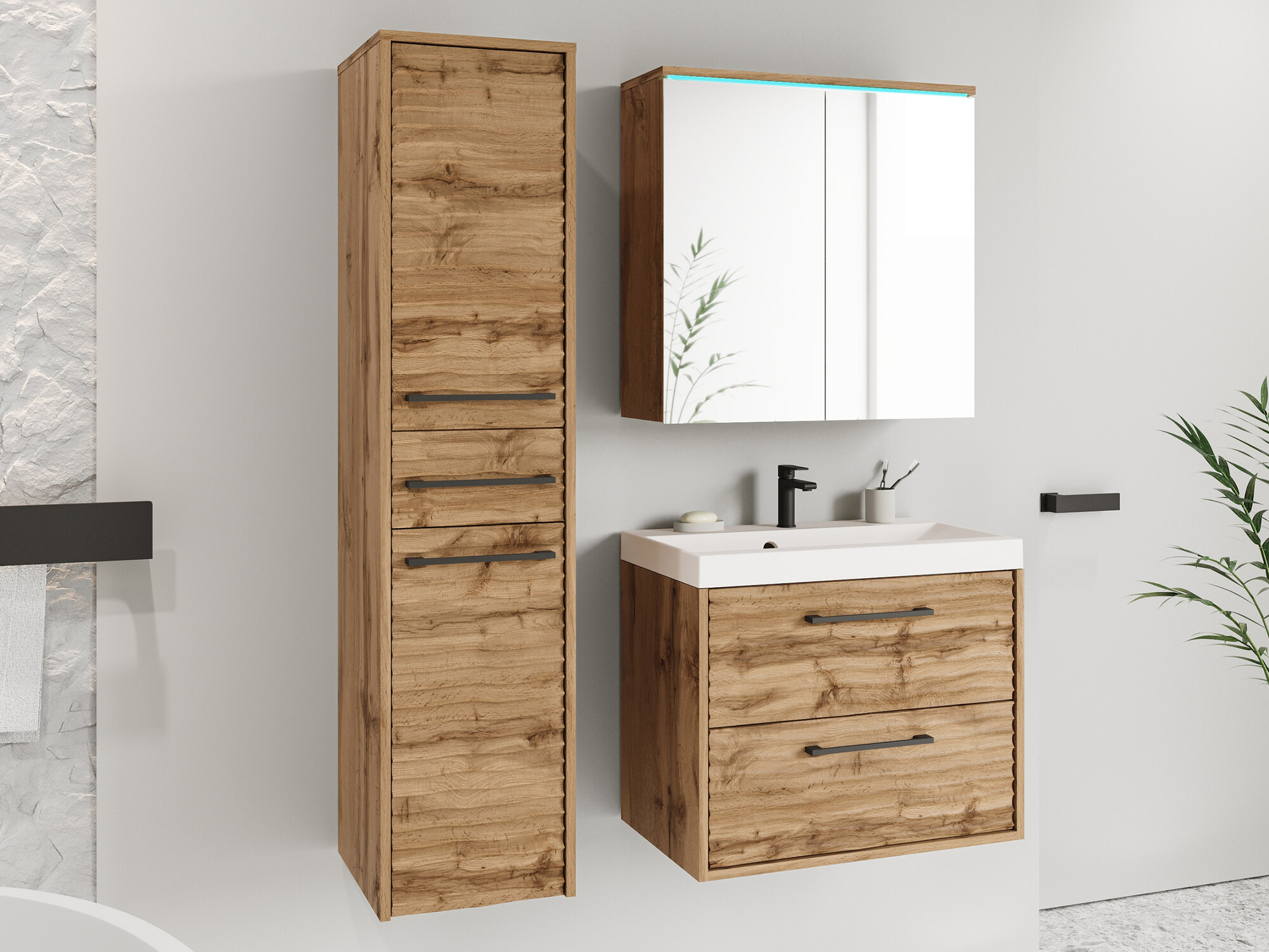 Комплект за баня Sarasota 173 (Дъб уотан)