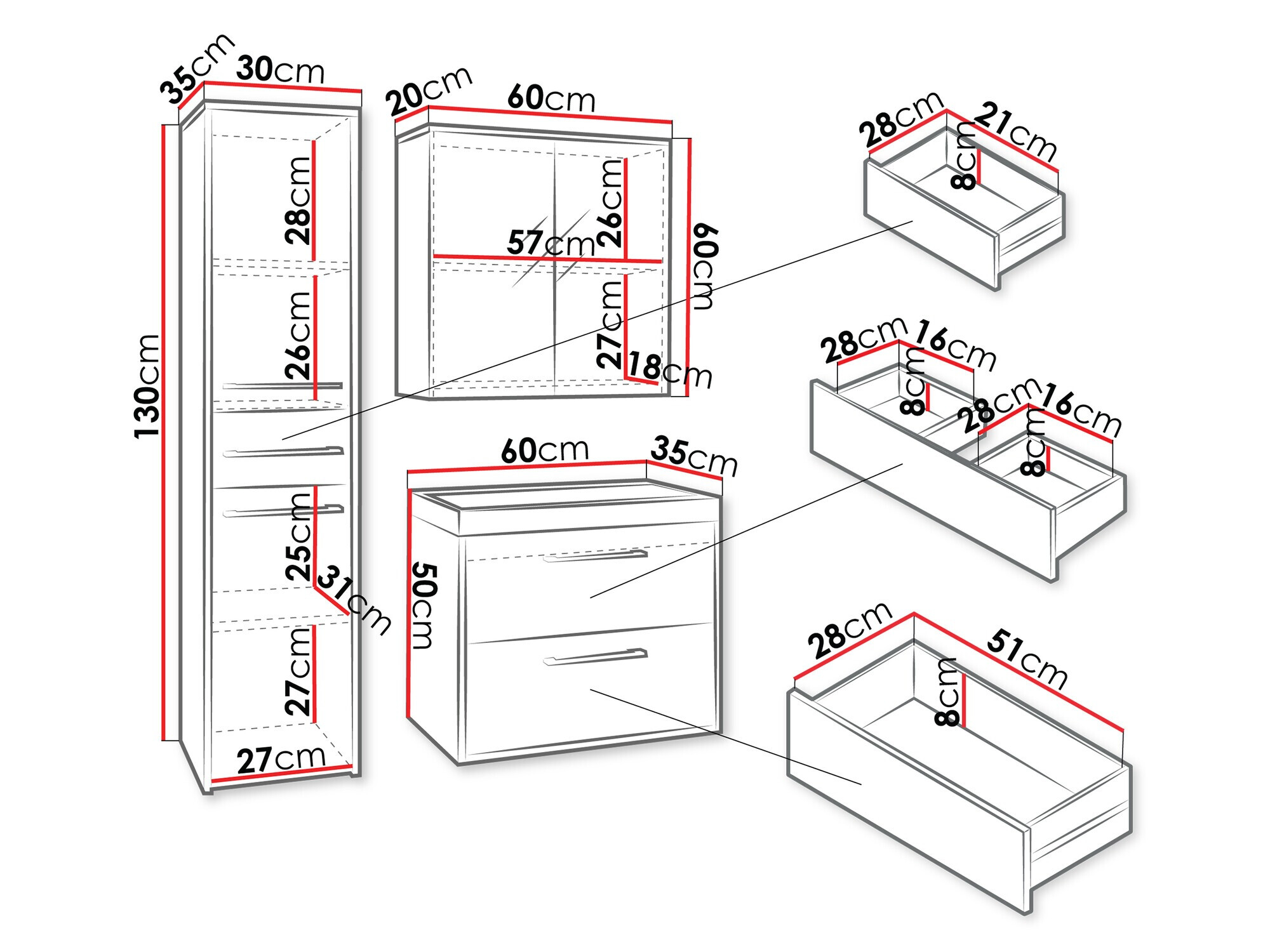 Комплект за баня Sarasota 173 (Дъб уотан)