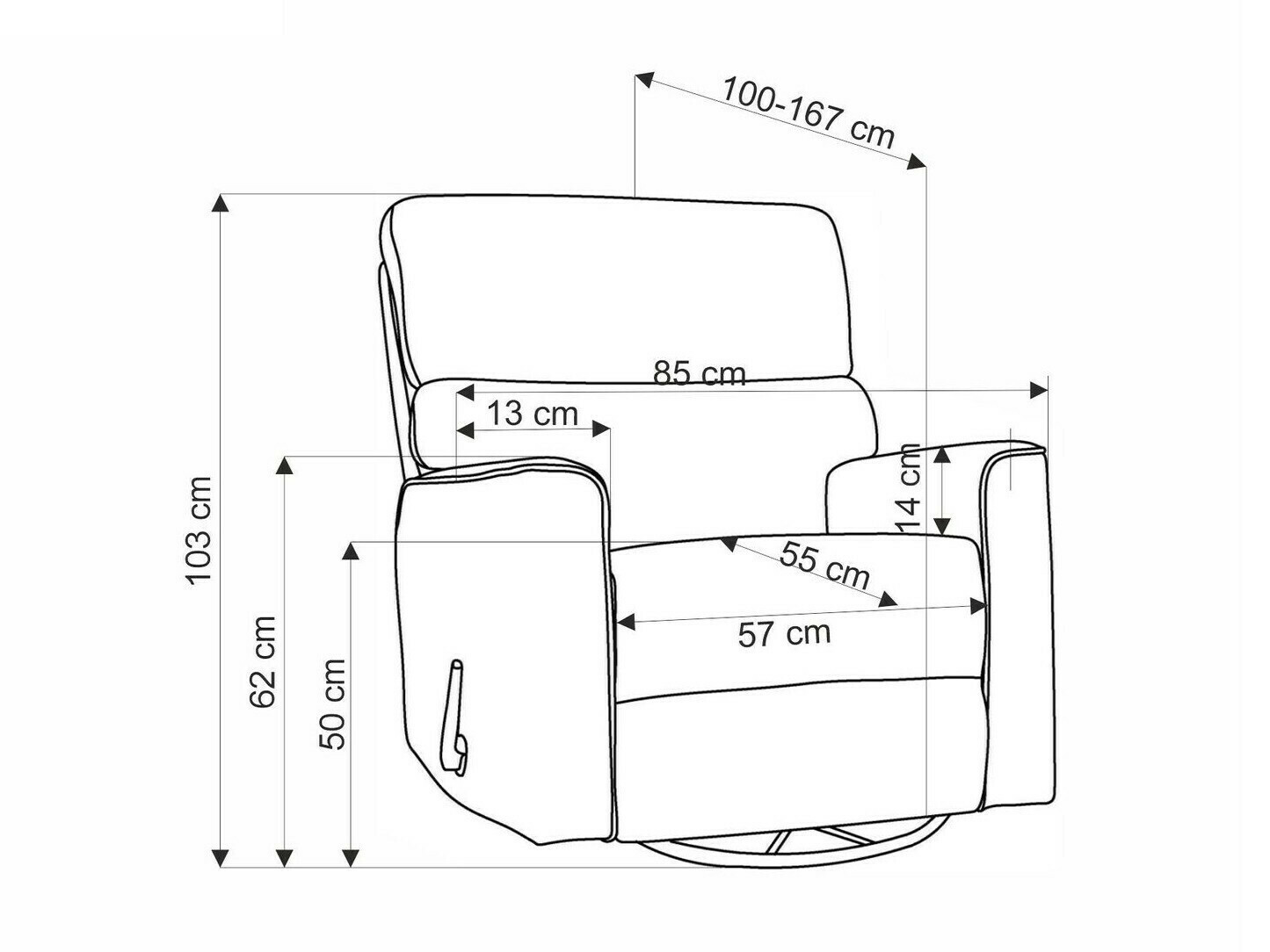 Реклайнер Houston 1669 (Сив)