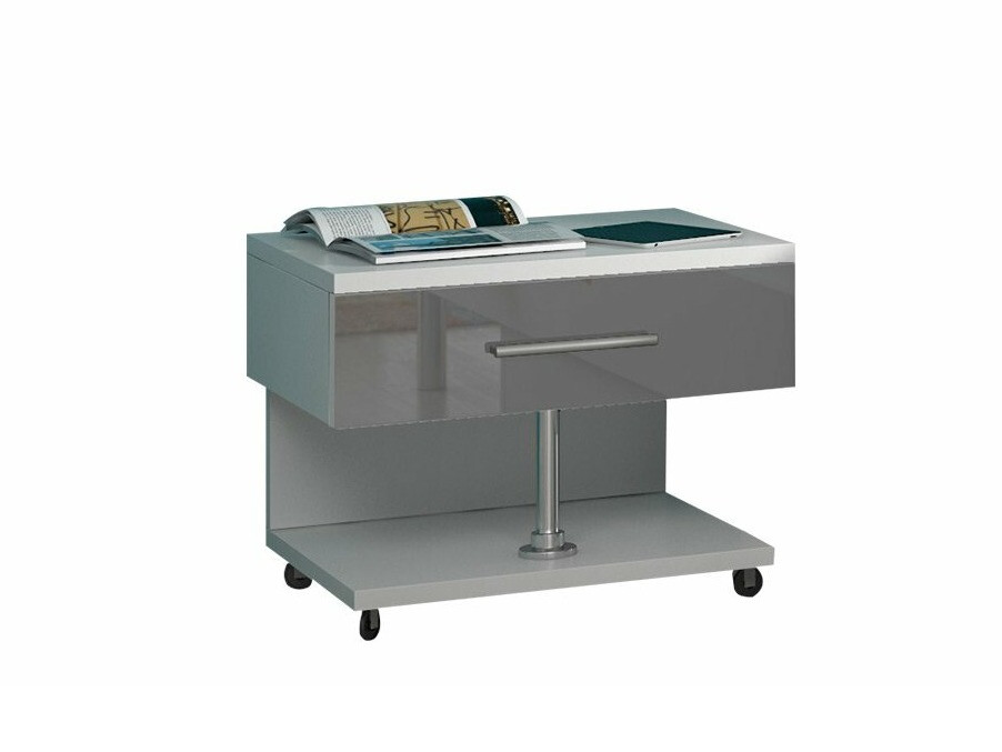 Нощно шкафче Campus (Бял + Сив гланц)