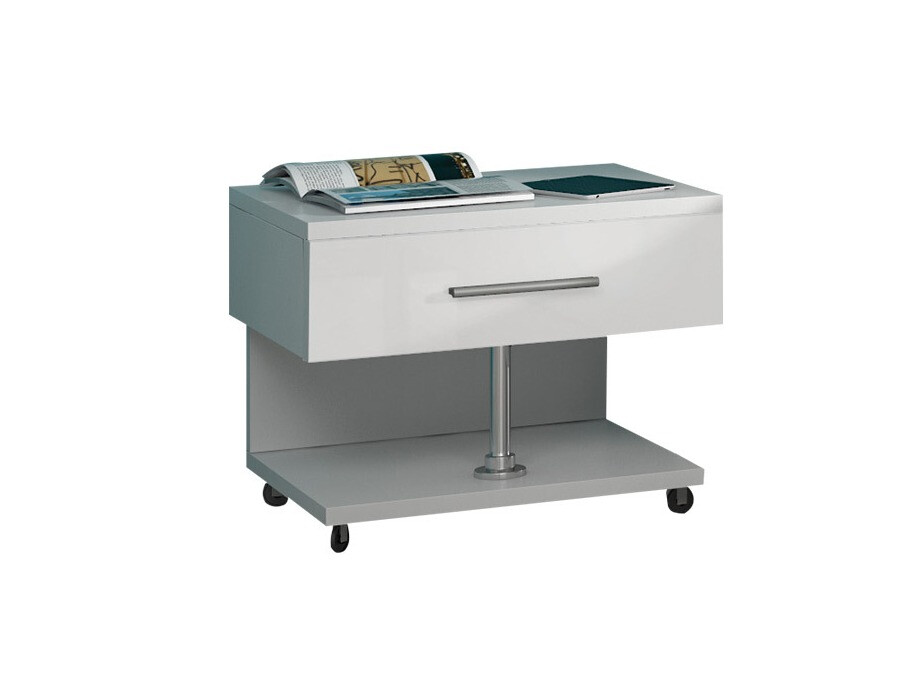 Нощно шкафче Salmere 103 (Бял + Бял гланц)