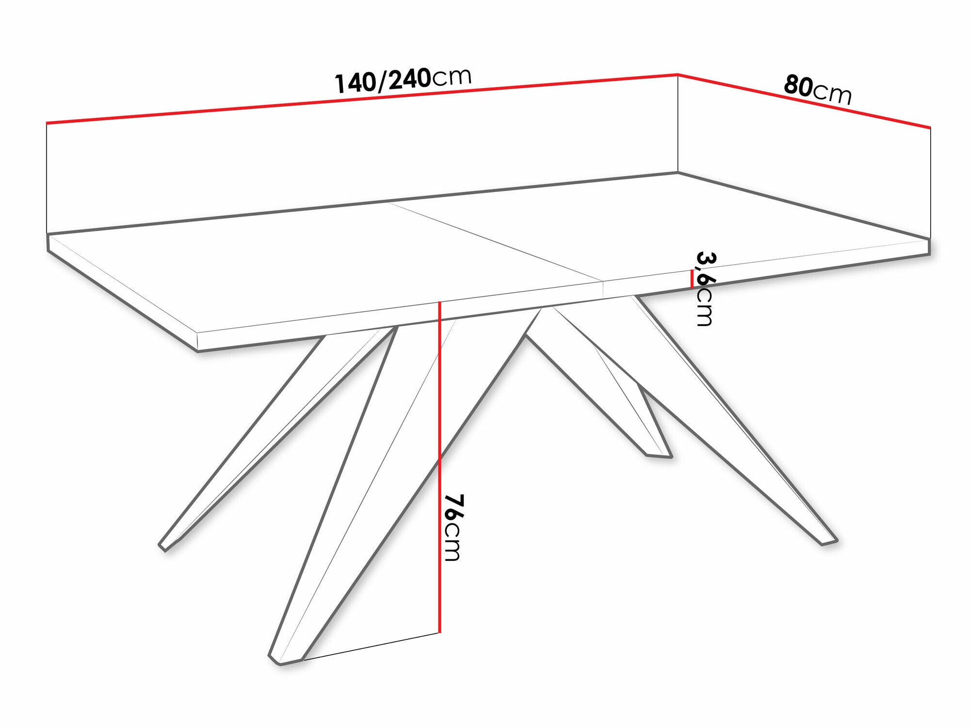 Маса Oswego 113 (Черен + Бял)