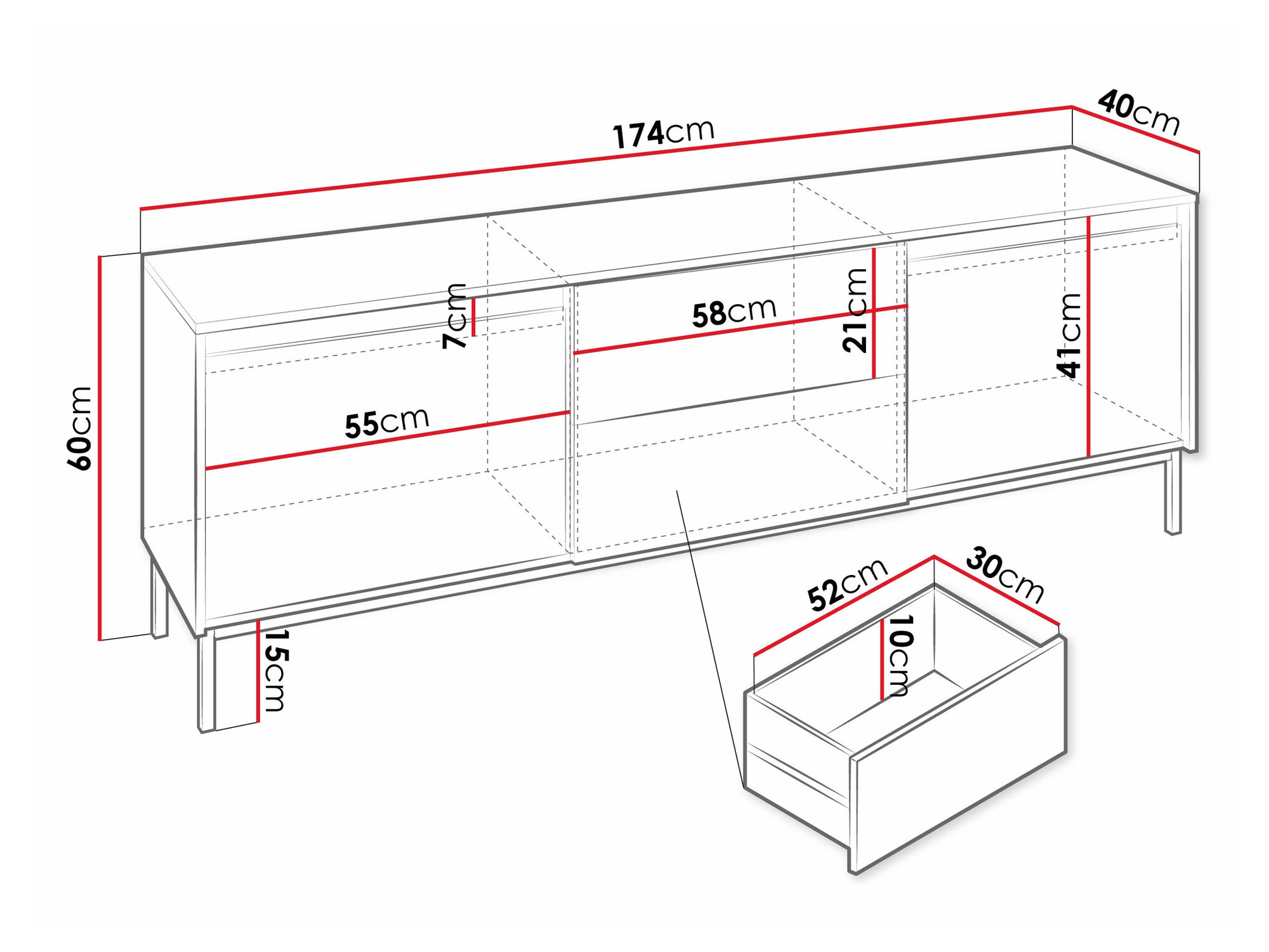 ТВ шкаф Comfivo Delruva I (Черен)