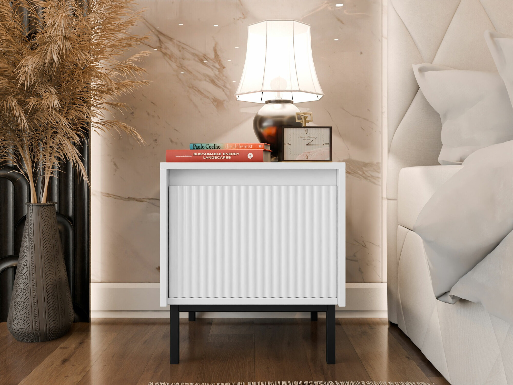 Нощно шкафче Comfivo Delruva 105 (Бял)