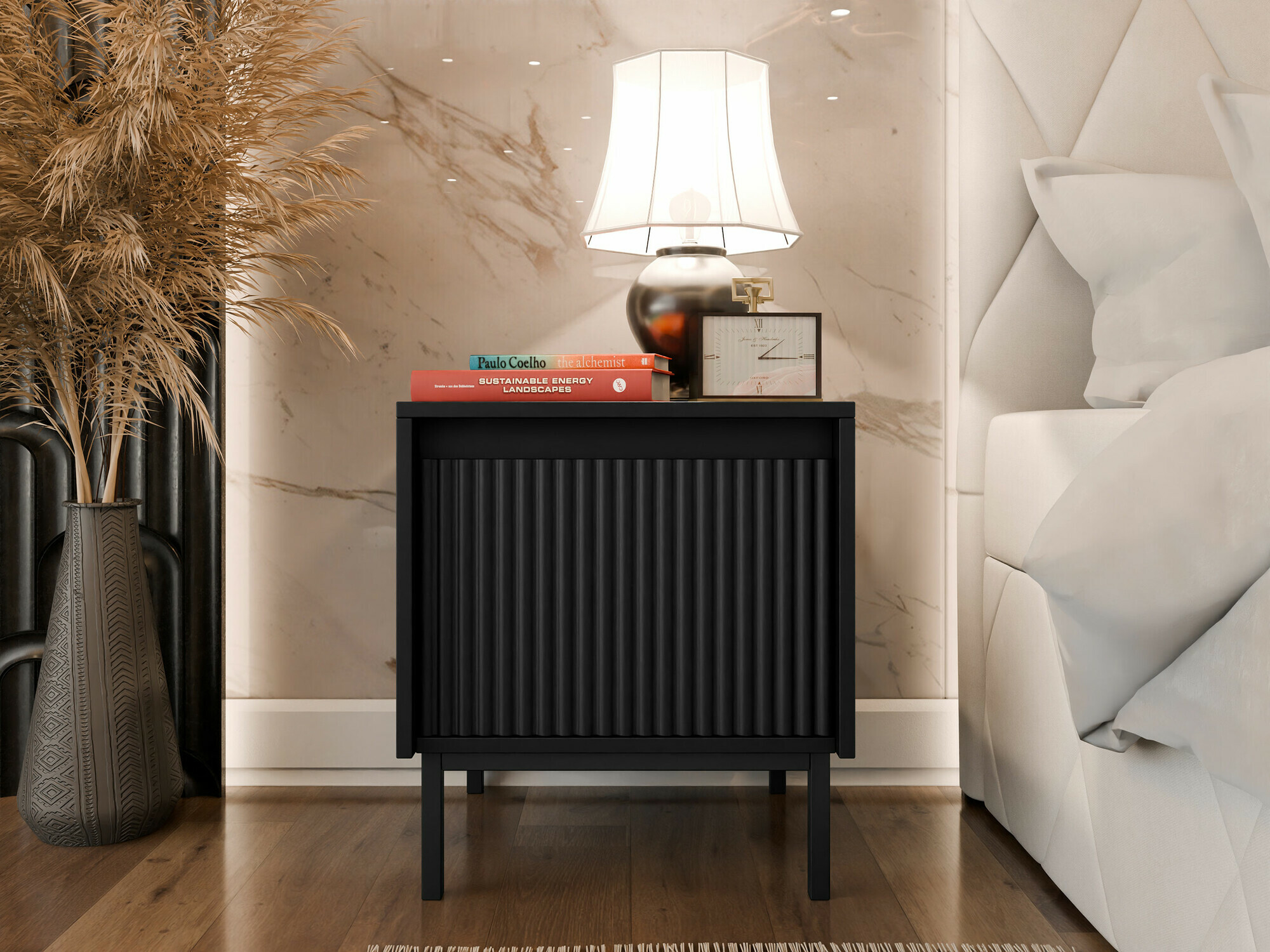 Нощно шкафче Comfivo Delruva (Черен)