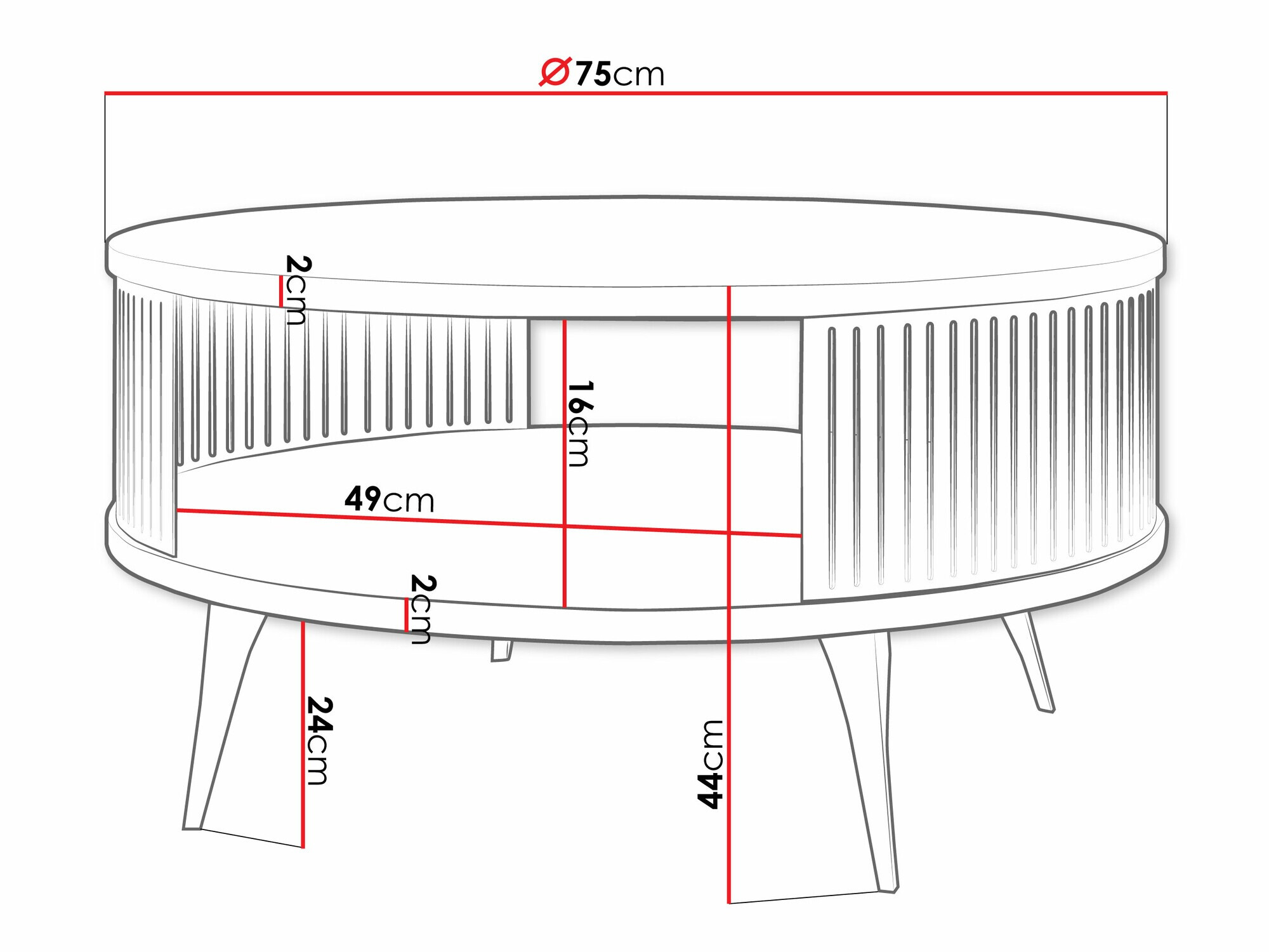 Масичка за кафе Vitum I (Златно + Бял)