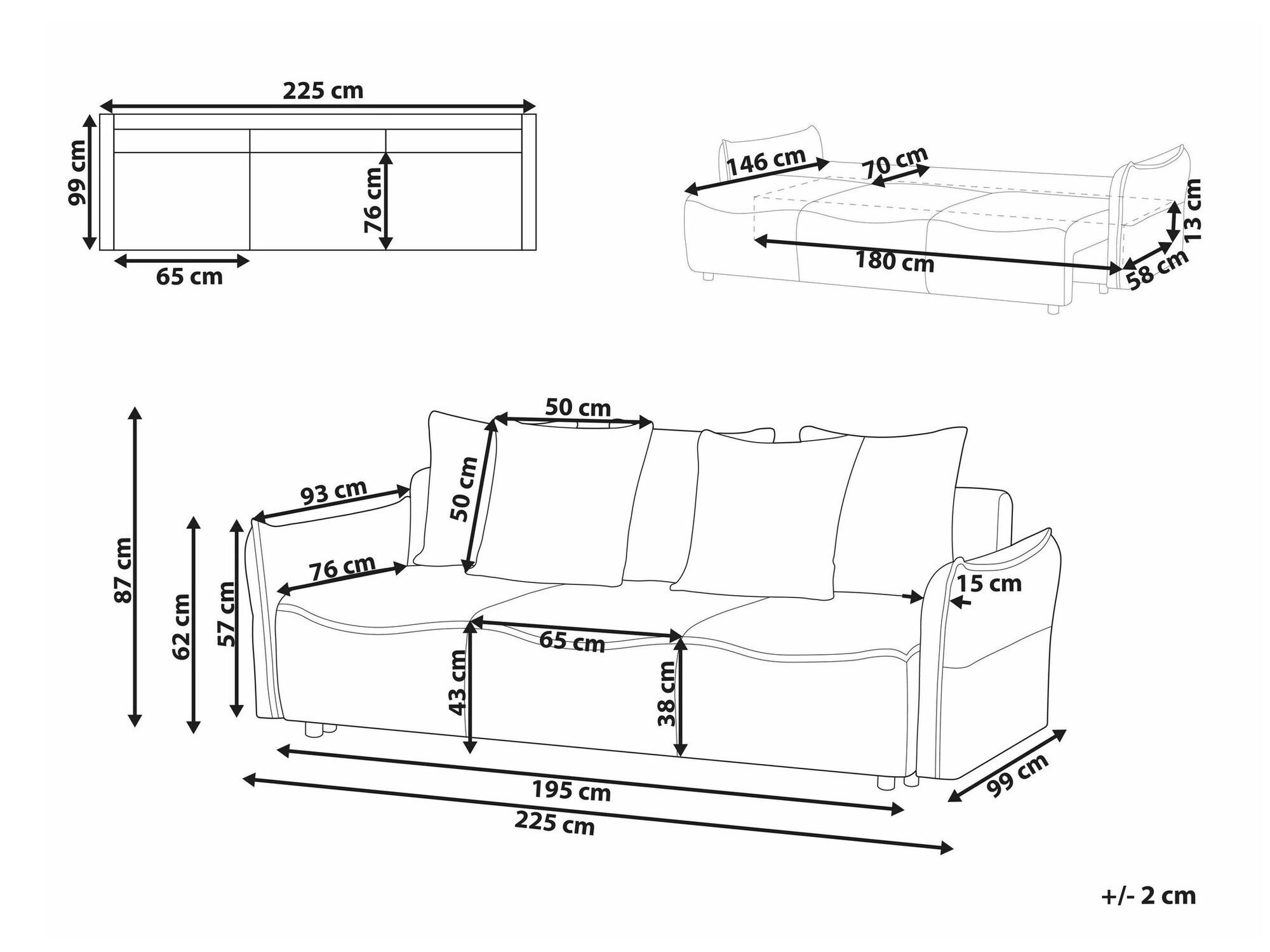 Разтегателен диван Berwyn 1988 (Светлокафяво)