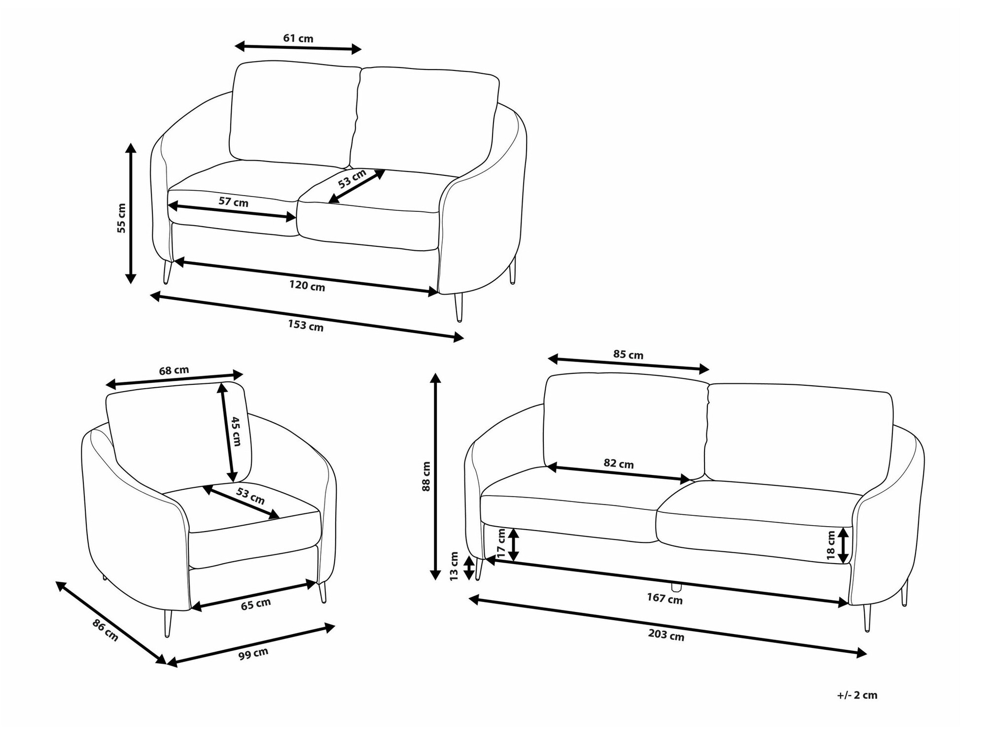 Комплект мека мебел Berwyn 1804 (Бежов)
